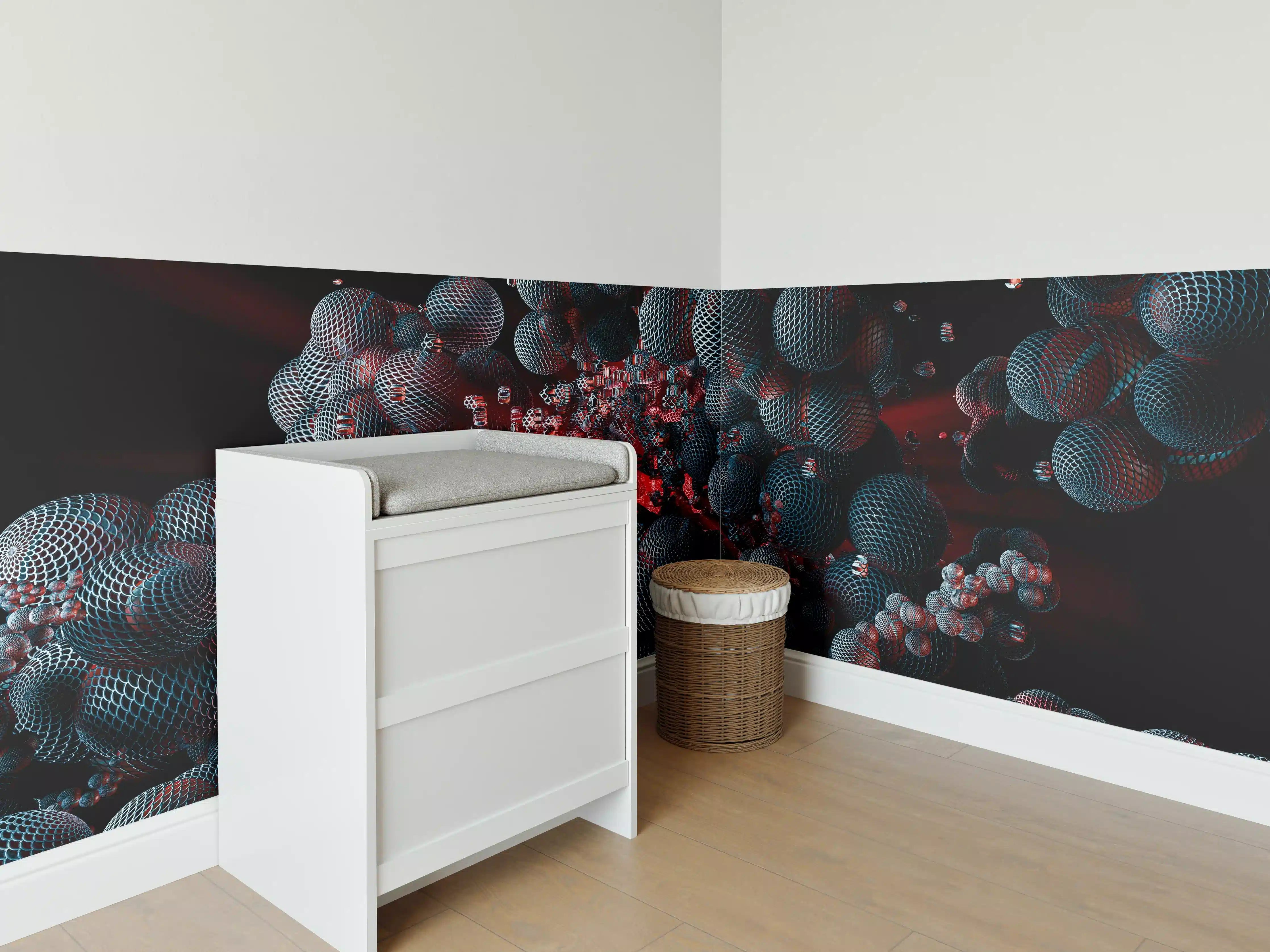 Babyzimmer Wandgestaltung - Abstrakte Technologie - 3D Rendering
