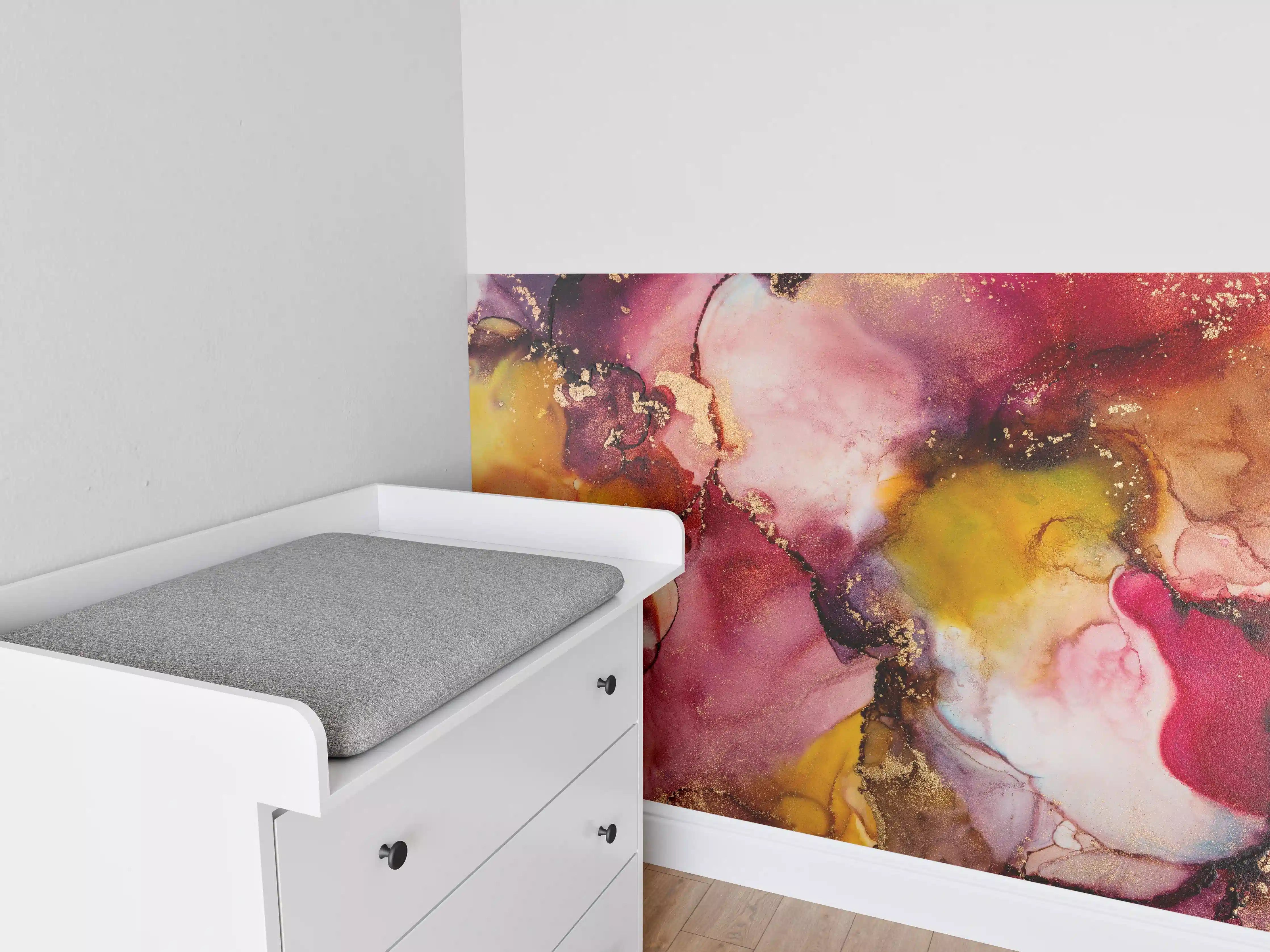 Babyzimmer Wandgestaltung - Abstrakte Tintentextur - Flüssigkunst