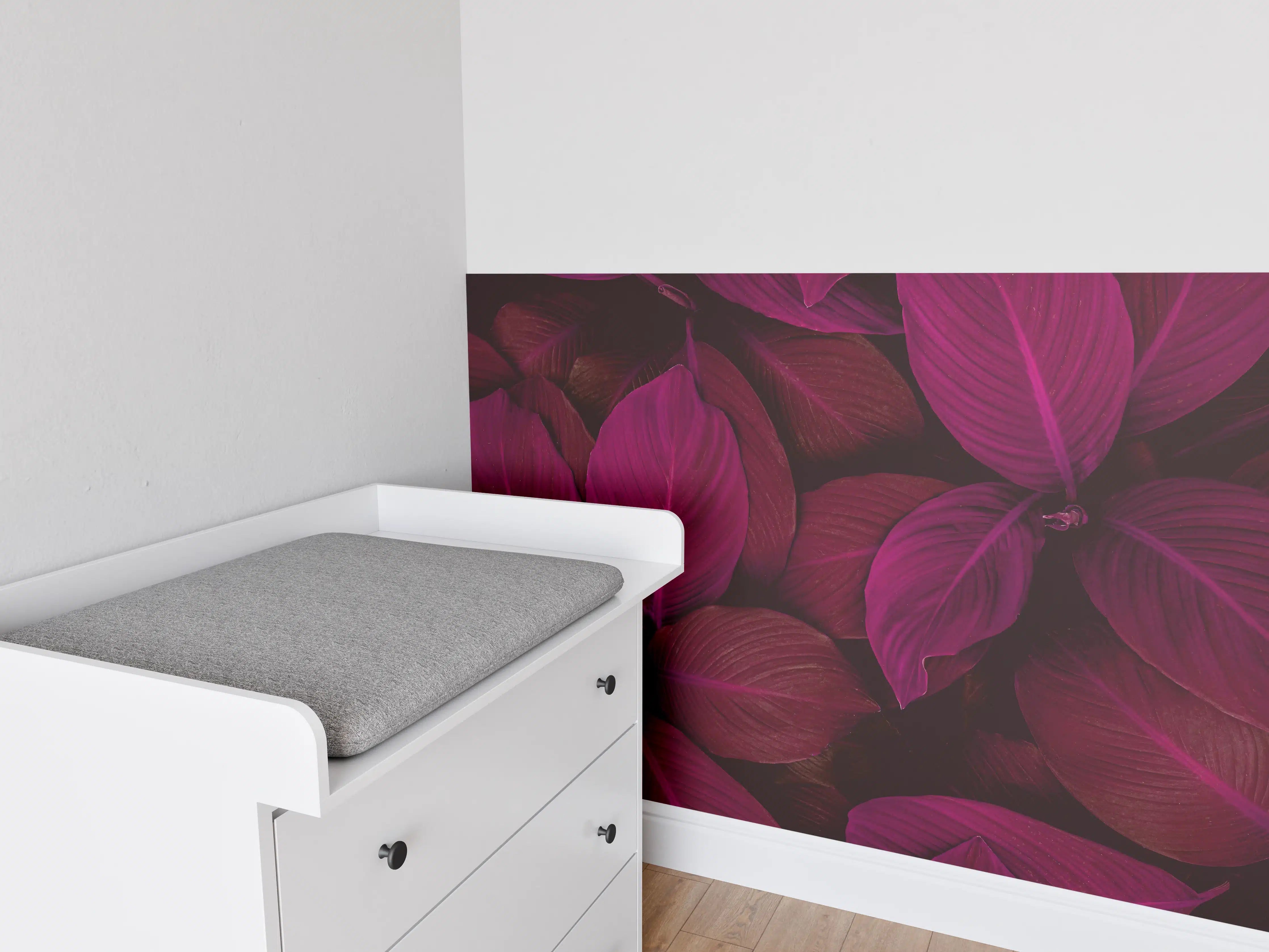Babyzimmer Wandgestaltung - Abstrakte tropische Blattstruktur