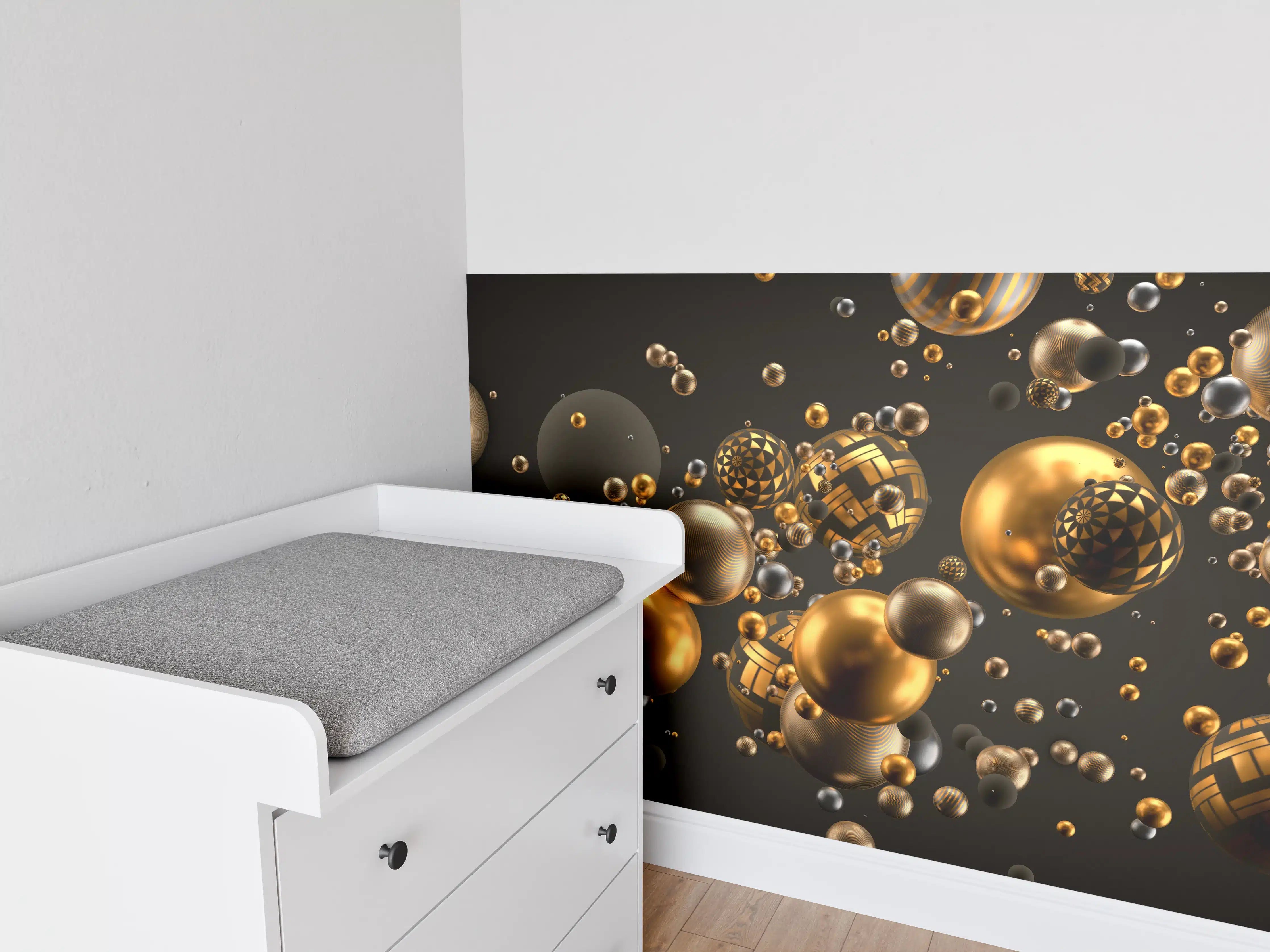 Babyzimmer Wandgestaltung - Abstrakter Hintergrund mit Bällen