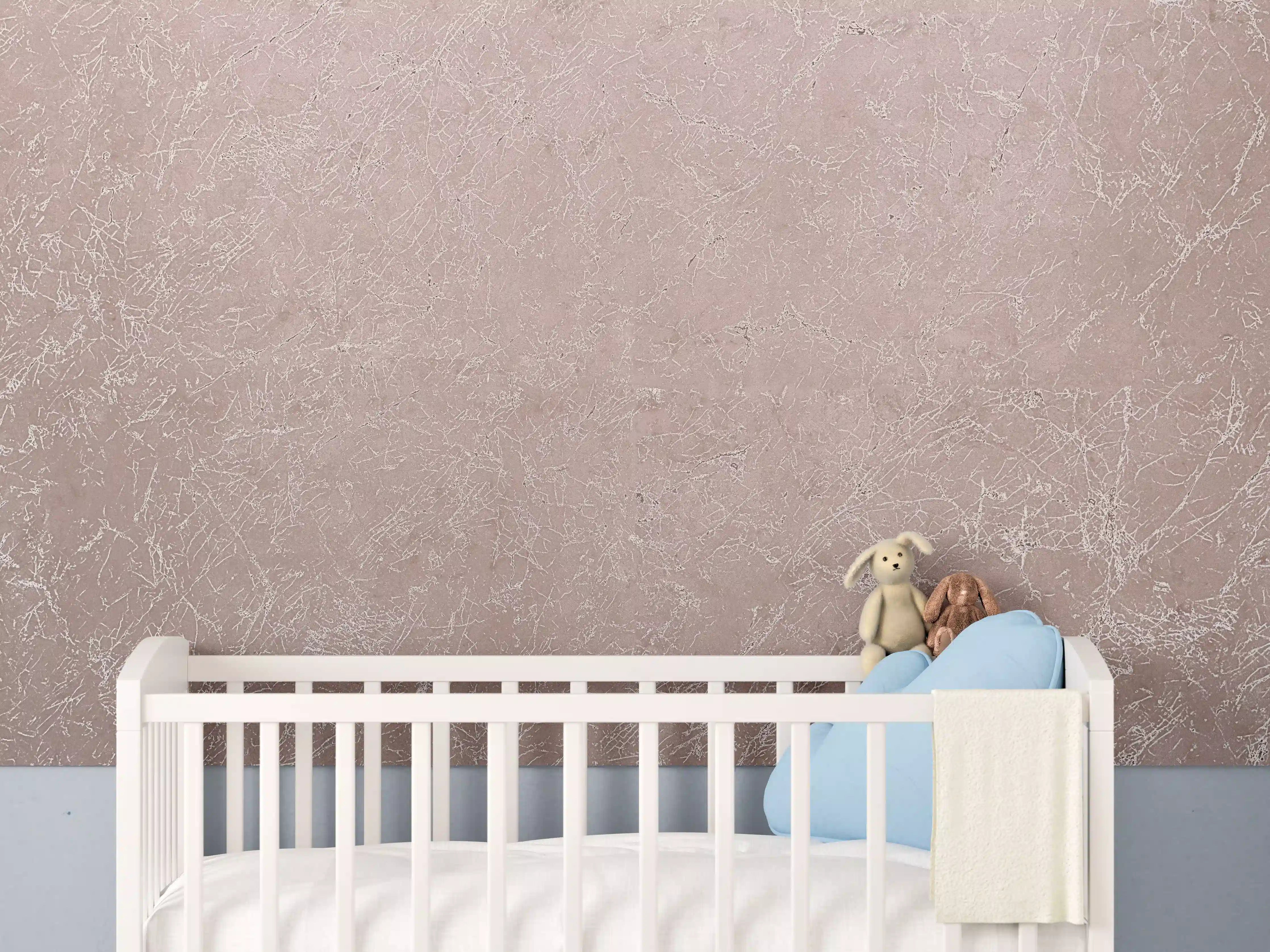 Babyzimmer Wandgestaltung - Abstrakter Kupfermarmor 