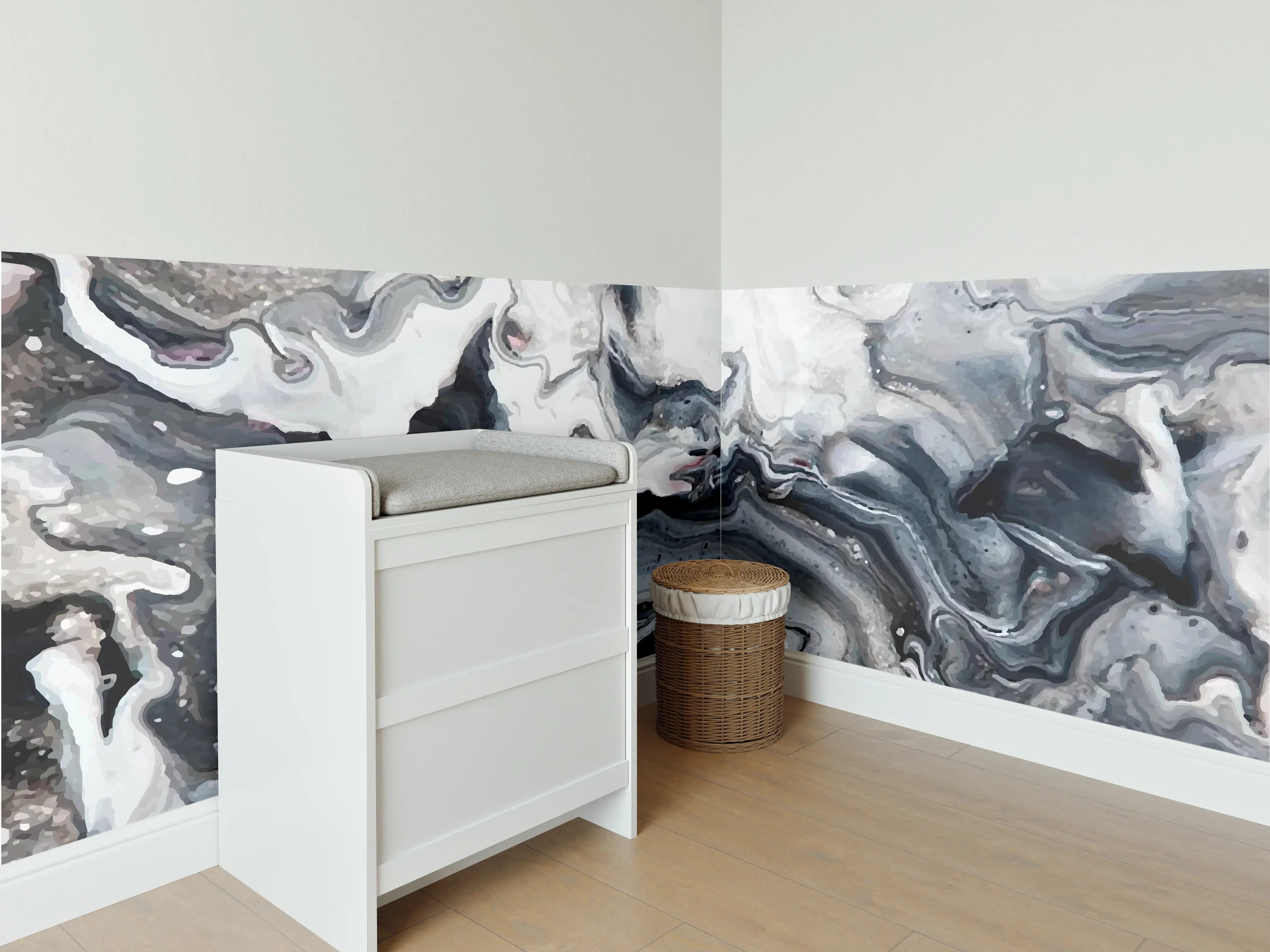 Babyzimmer Wandgestaltung - Abstrakter Marmor