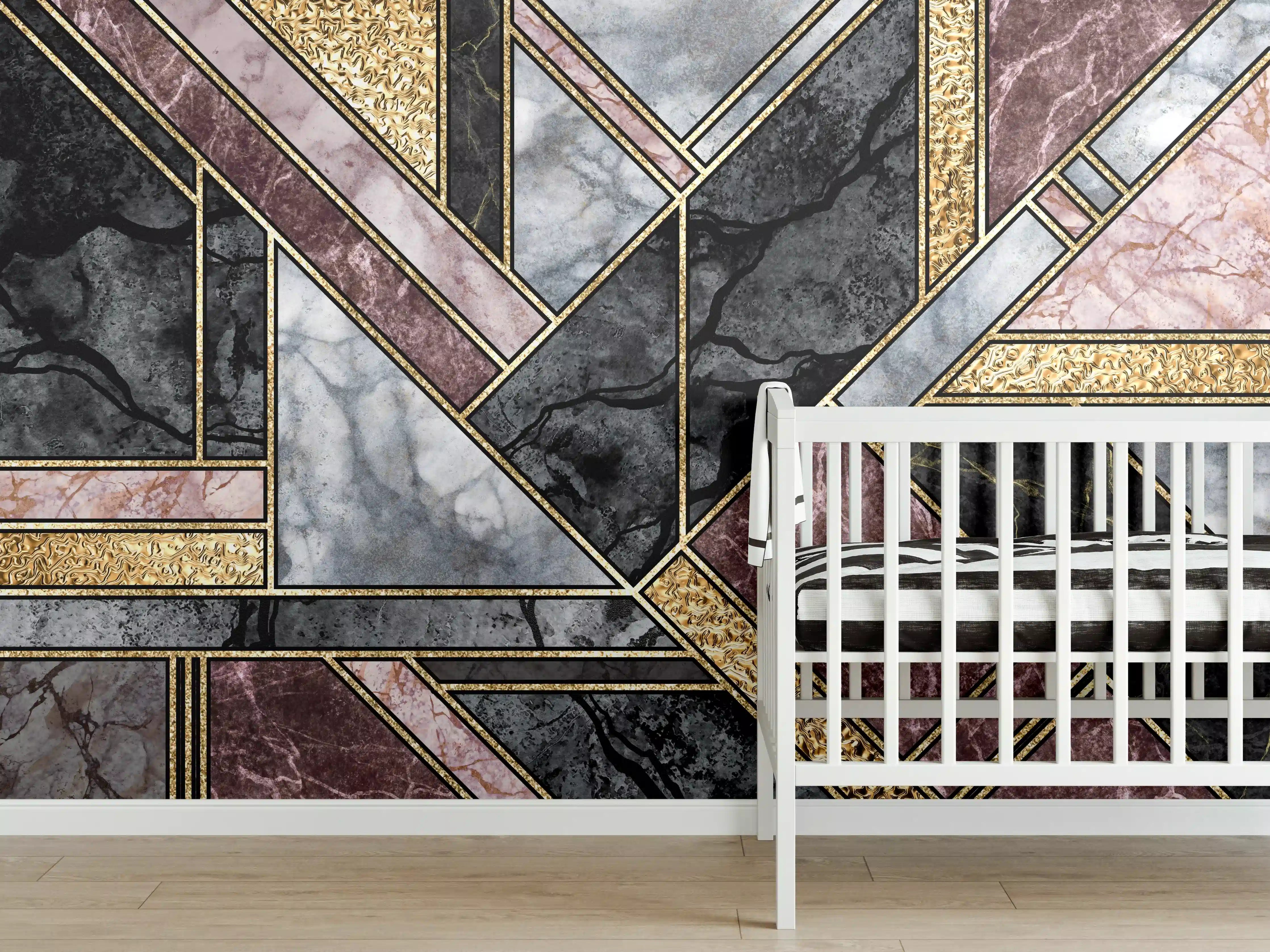 Babyzimmer Wandgestaltung - Abstrakter Marmor Mosaik Hintergrund