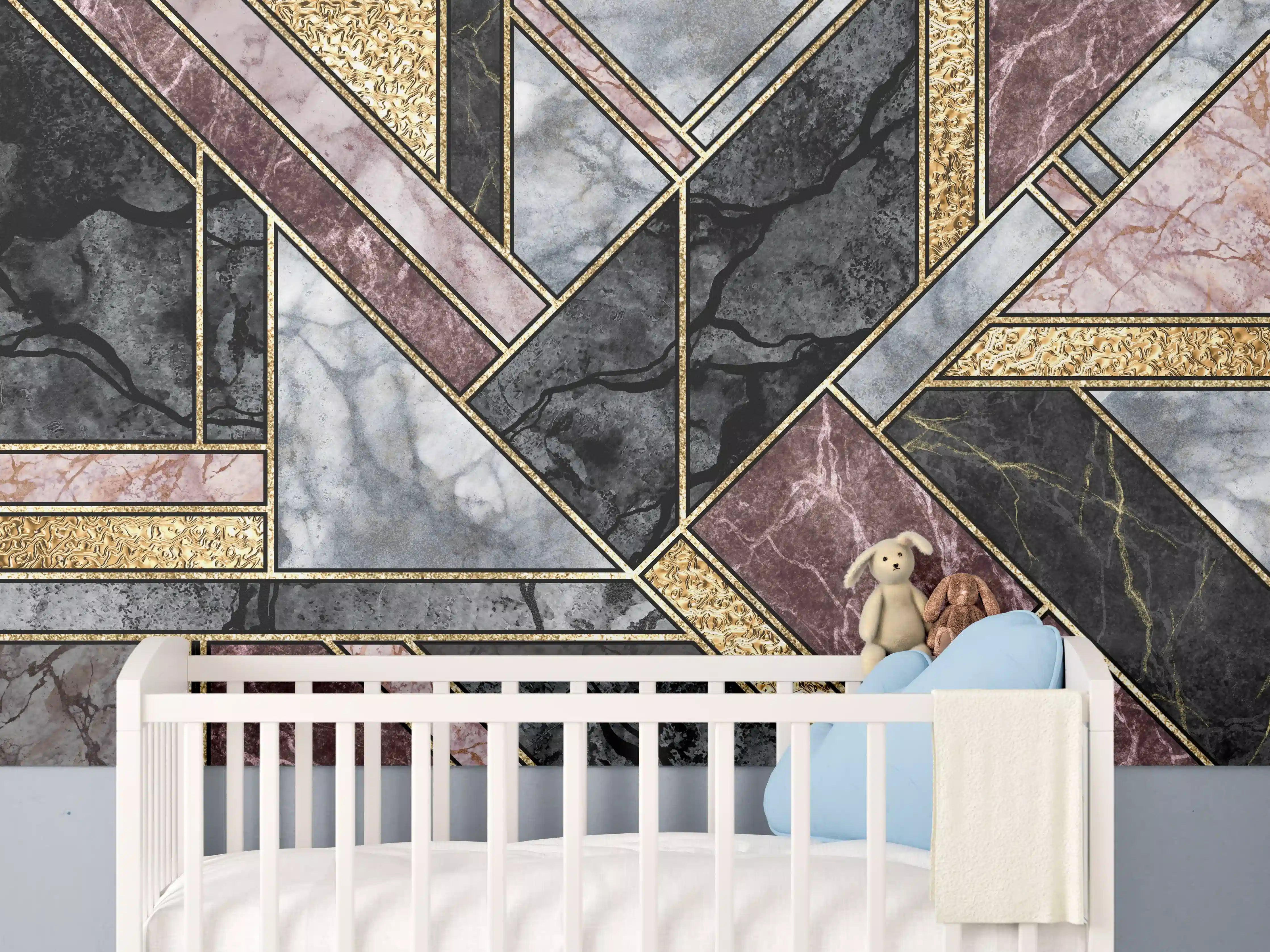 Babyzimmer Wandgestaltung - Abstrakter Marmor Mosaik Hintergrund
