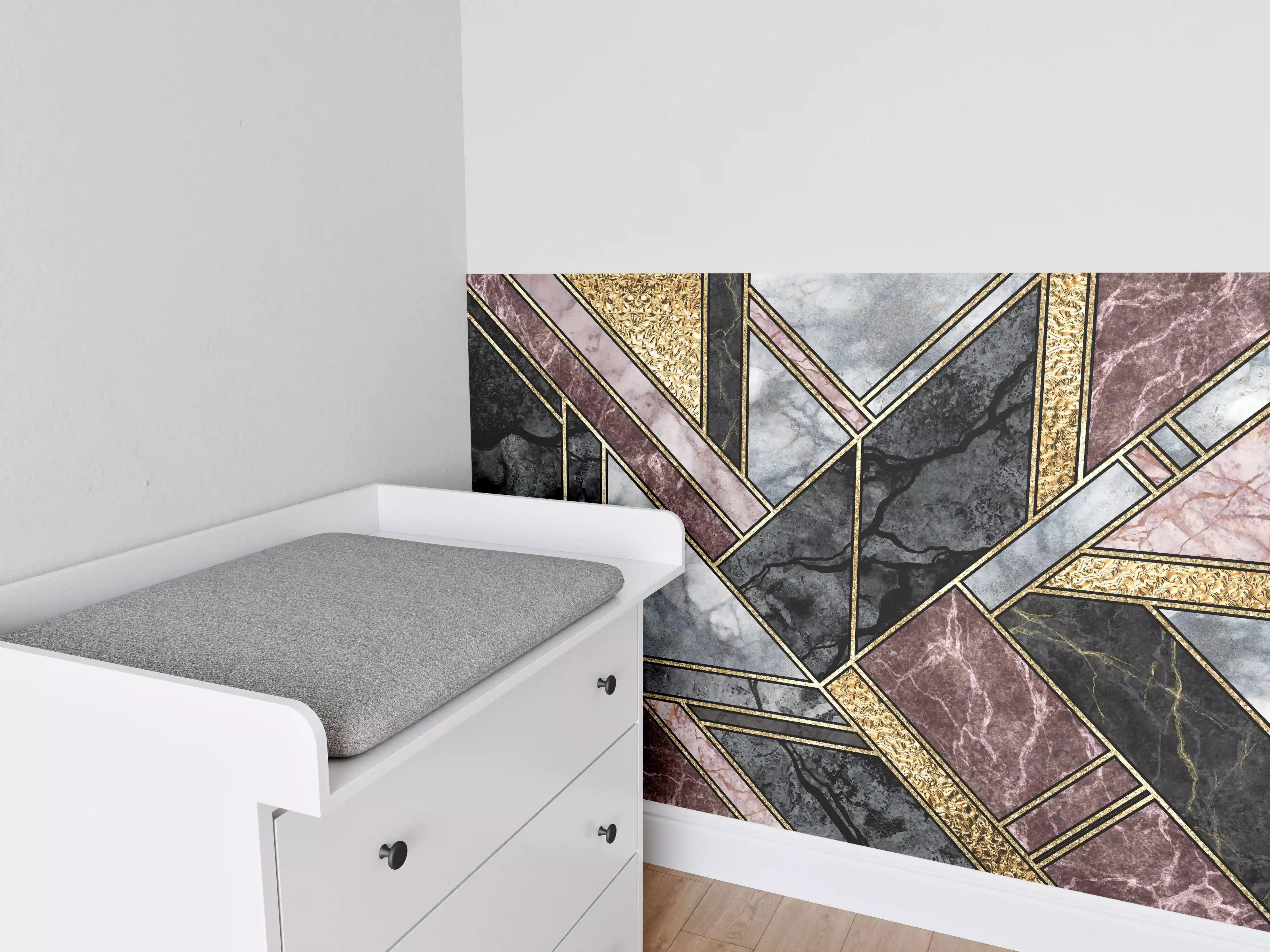Babyzimmer Wandgestaltung - Abstrakter Marmor Mosaik Hintergrund