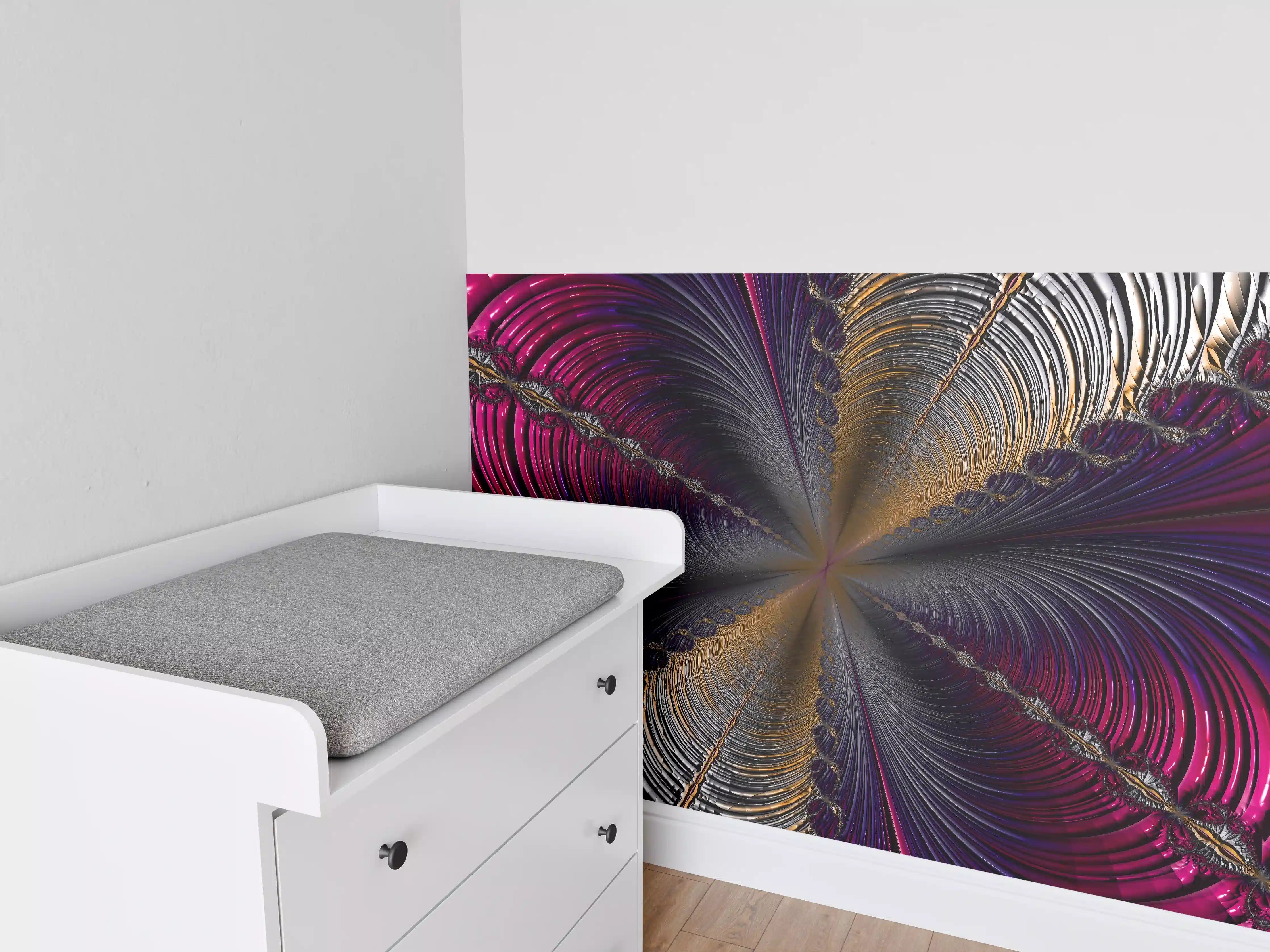 Babyzimmer Wandgestaltung - Abstrakter lila Tunnelblick