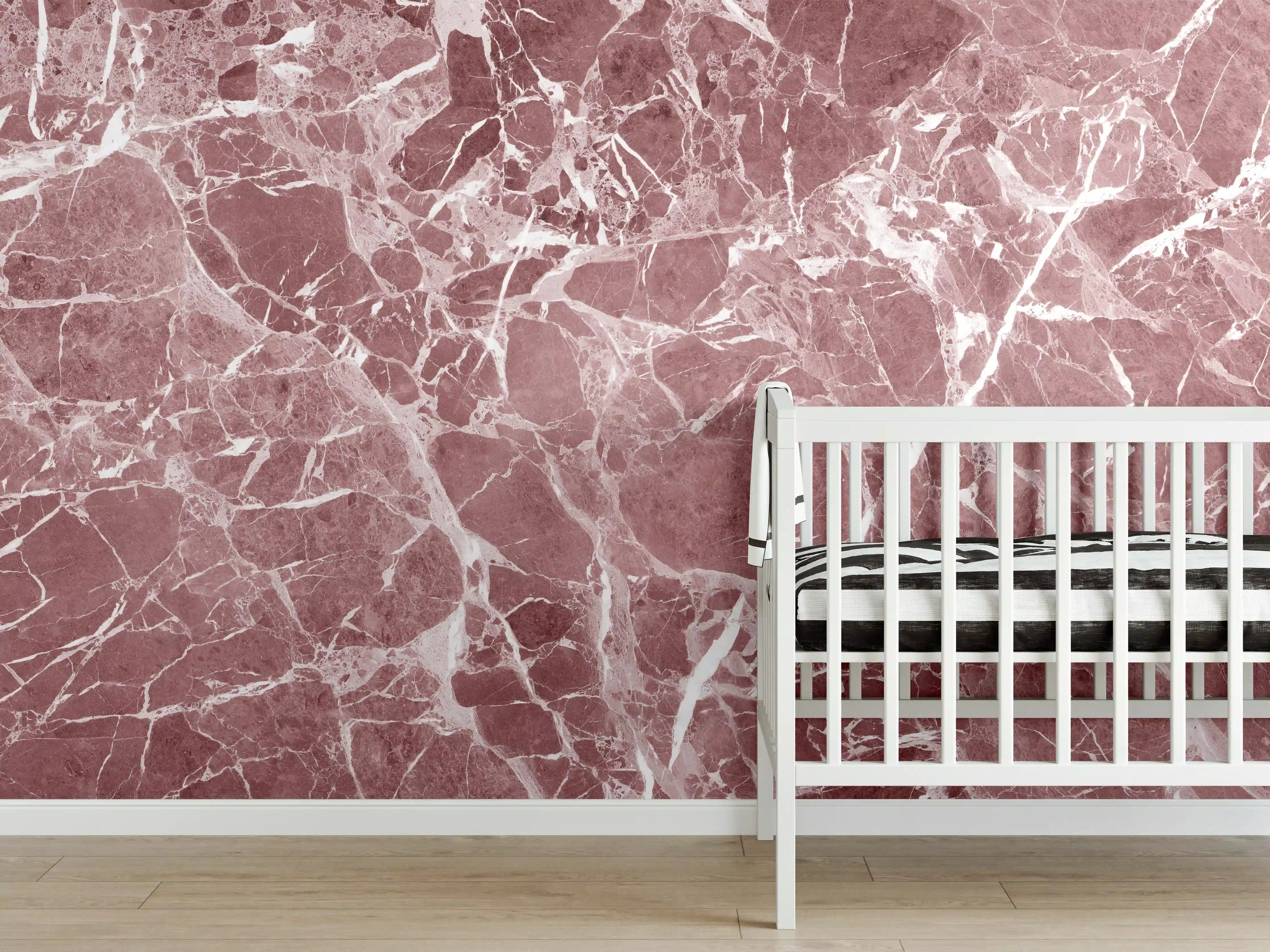 Babyzimmer Wandgestaltung - Abstrakter roter Marmor Textur