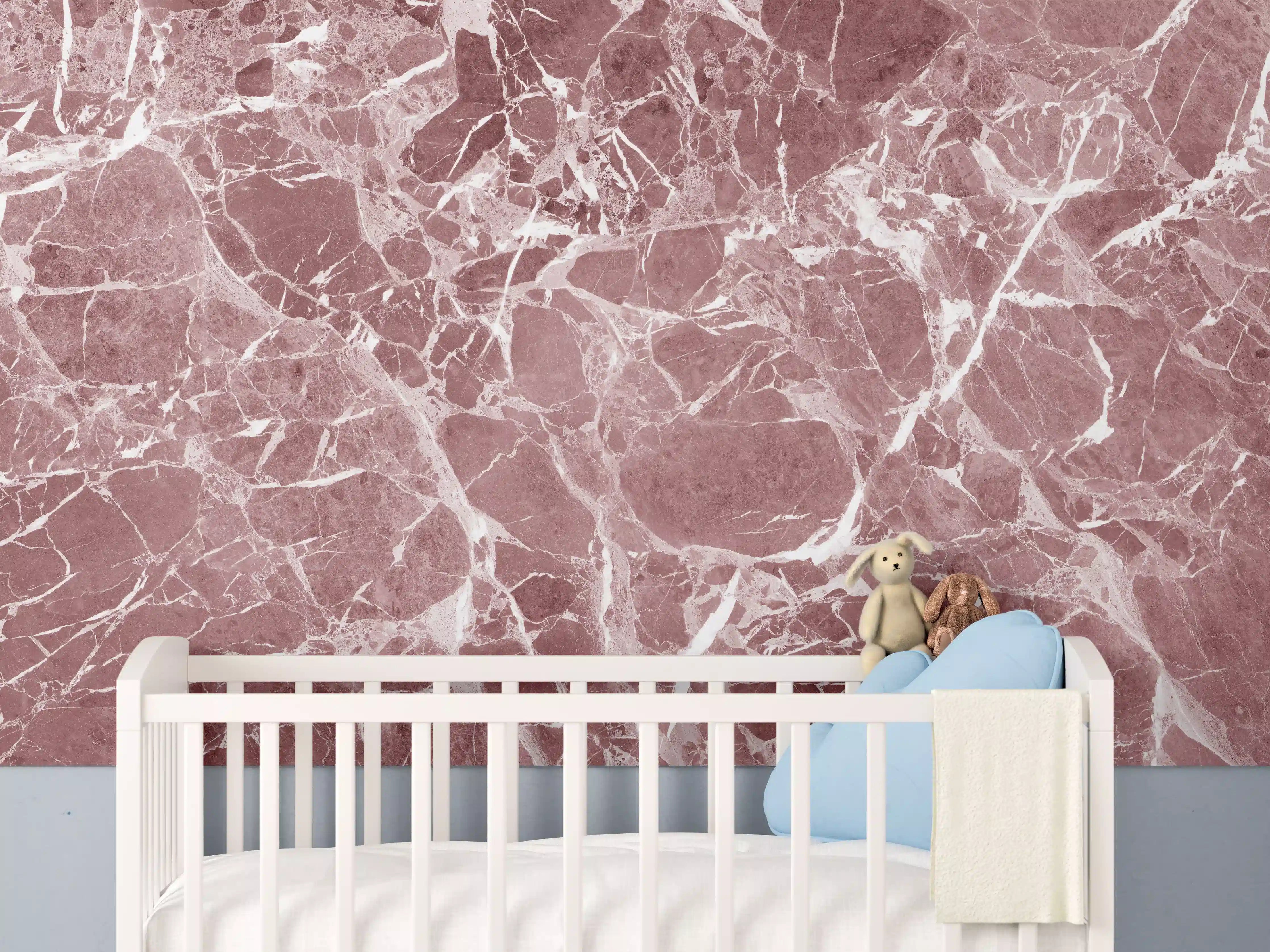 Babyzimmer Wandgestaltung - Abstrakter roter Marmor Textur