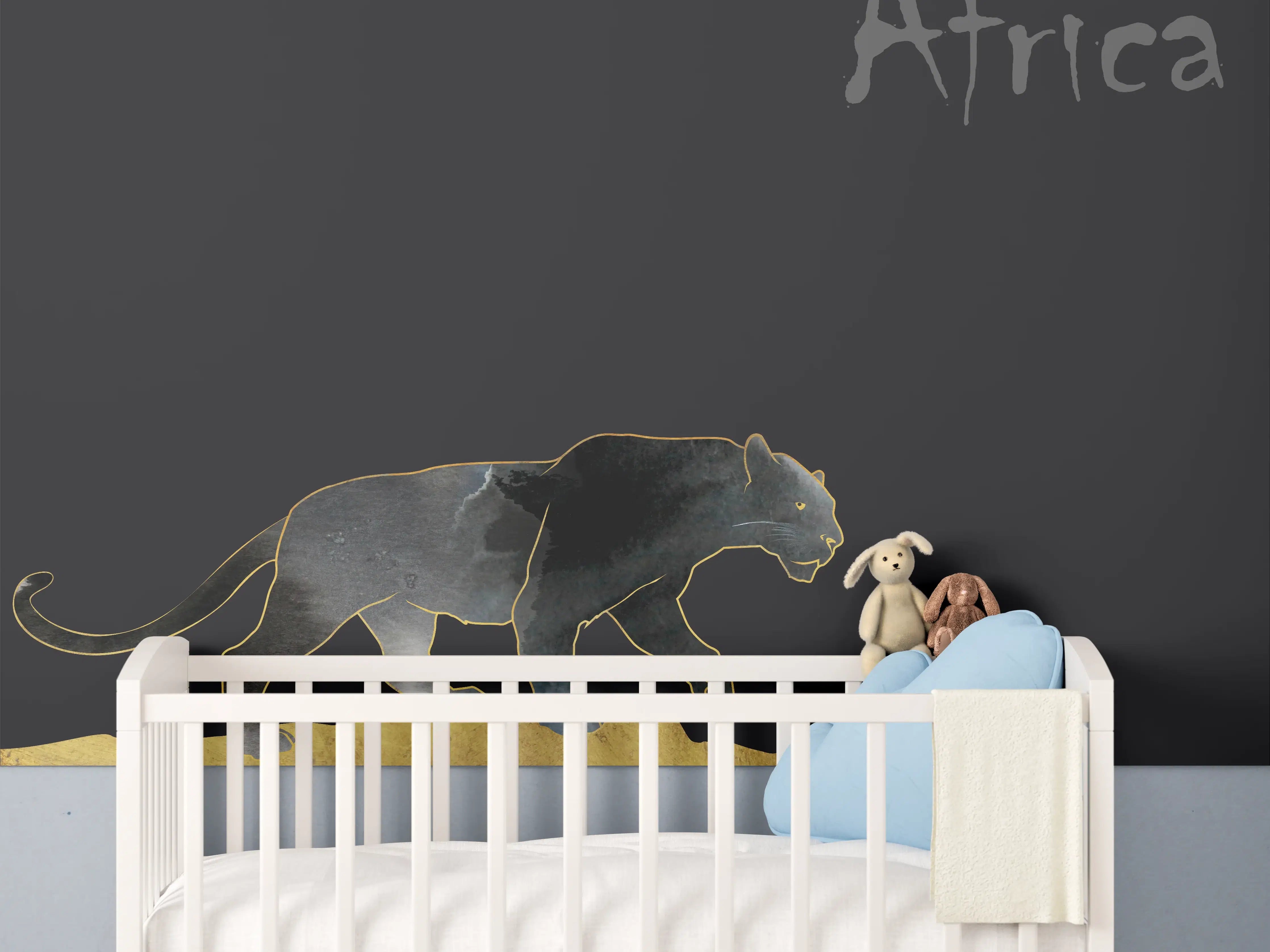 Babyzimmer Wandgestaltung - Abstrakter schwarzer Panther