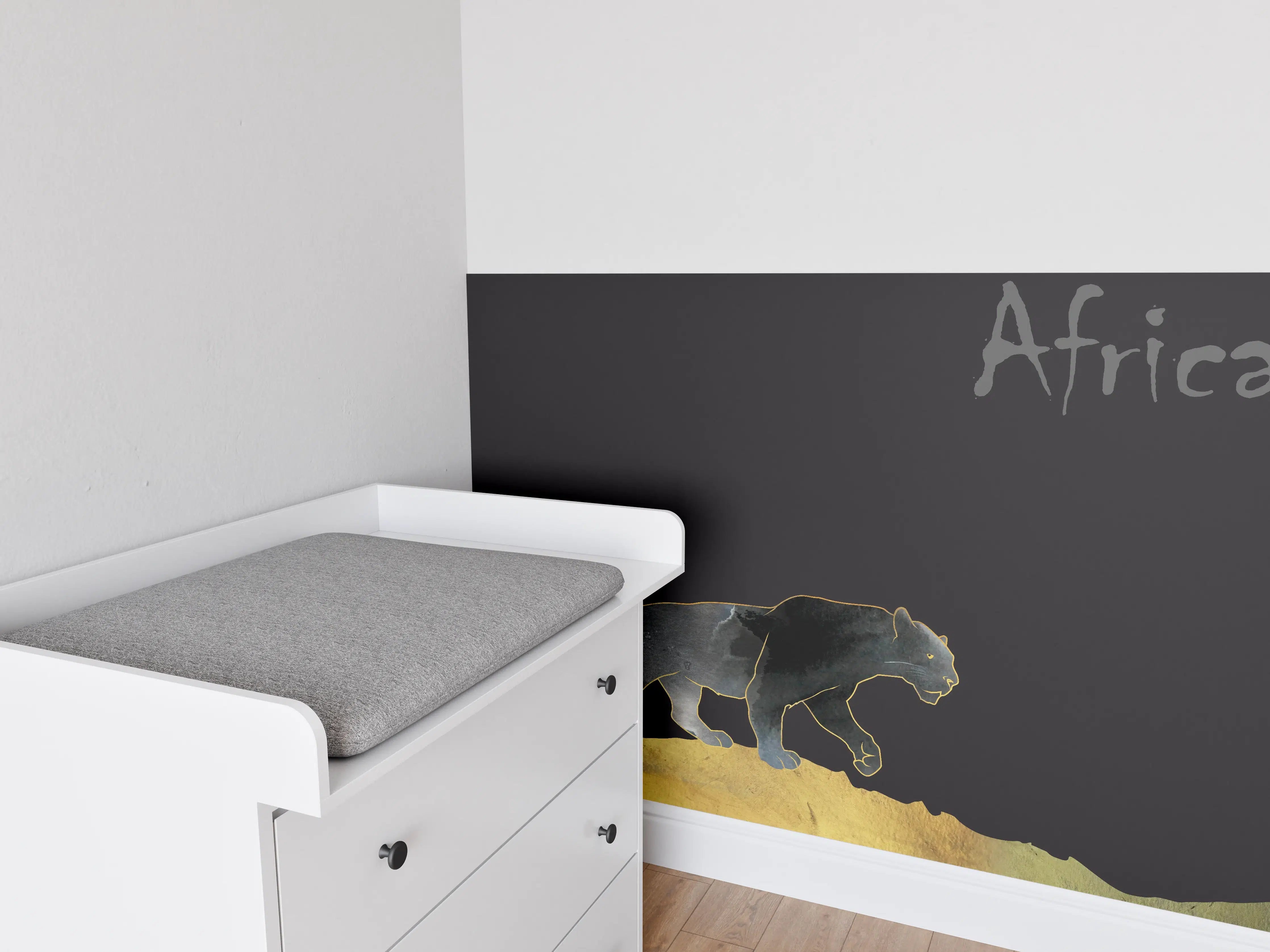 Babyzimmer Wandgestaltung - Abstrakter schwarzer Panther