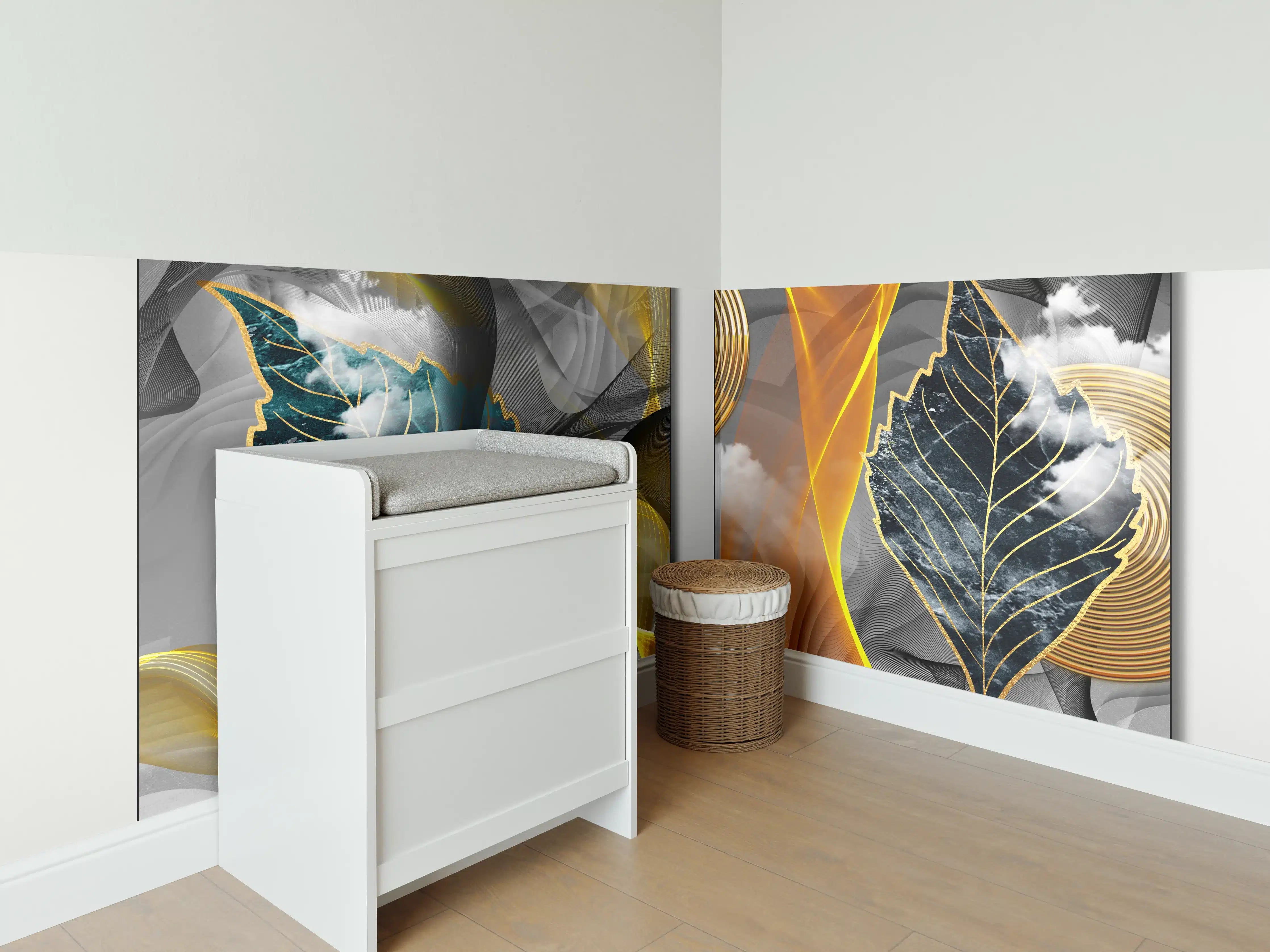 Babyzimmer Wandgestaltung - Abstraktes 3D Design