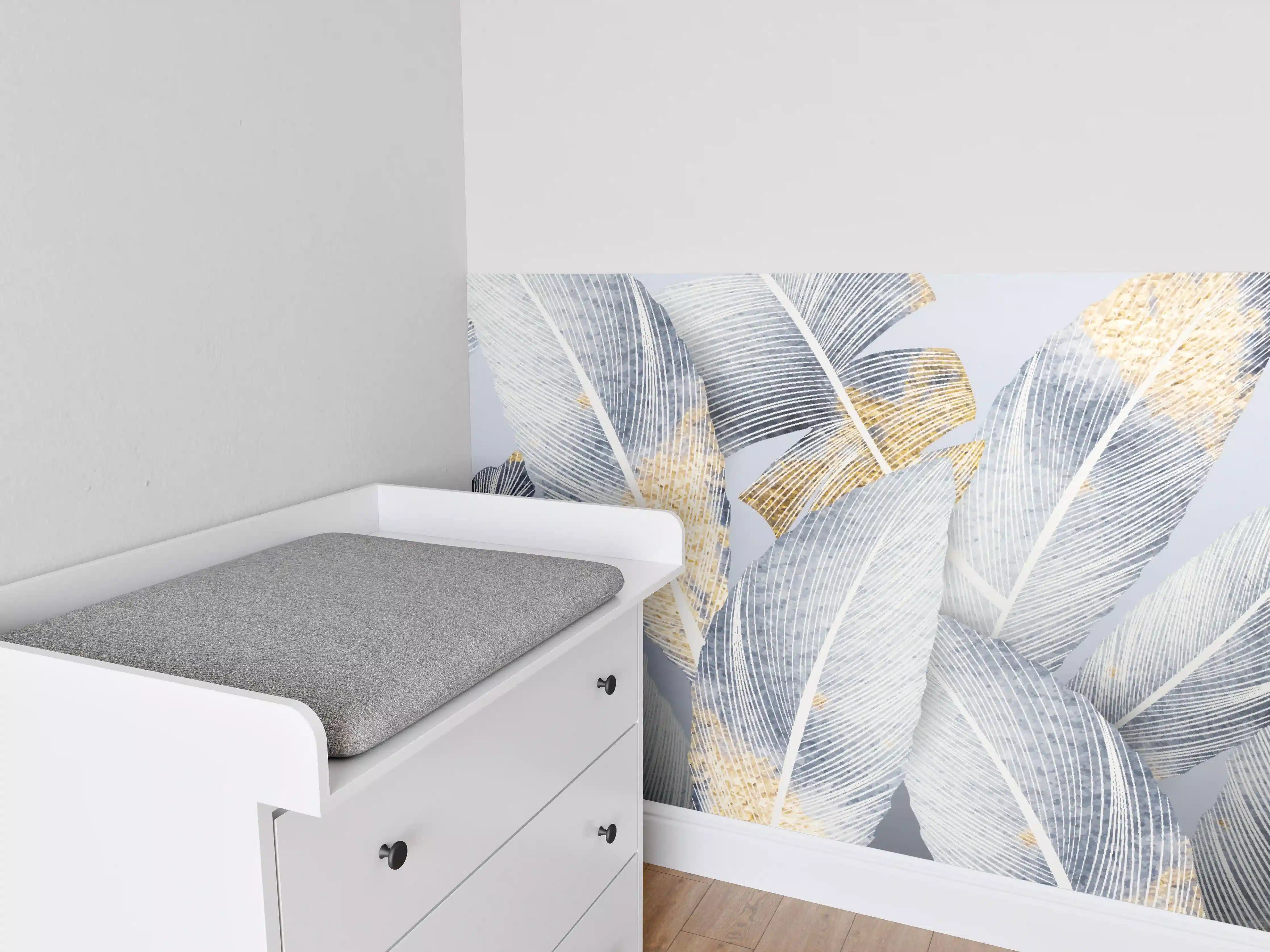 Babyzimmer Wandgestaltung - Abstraktes Blattgold-Design