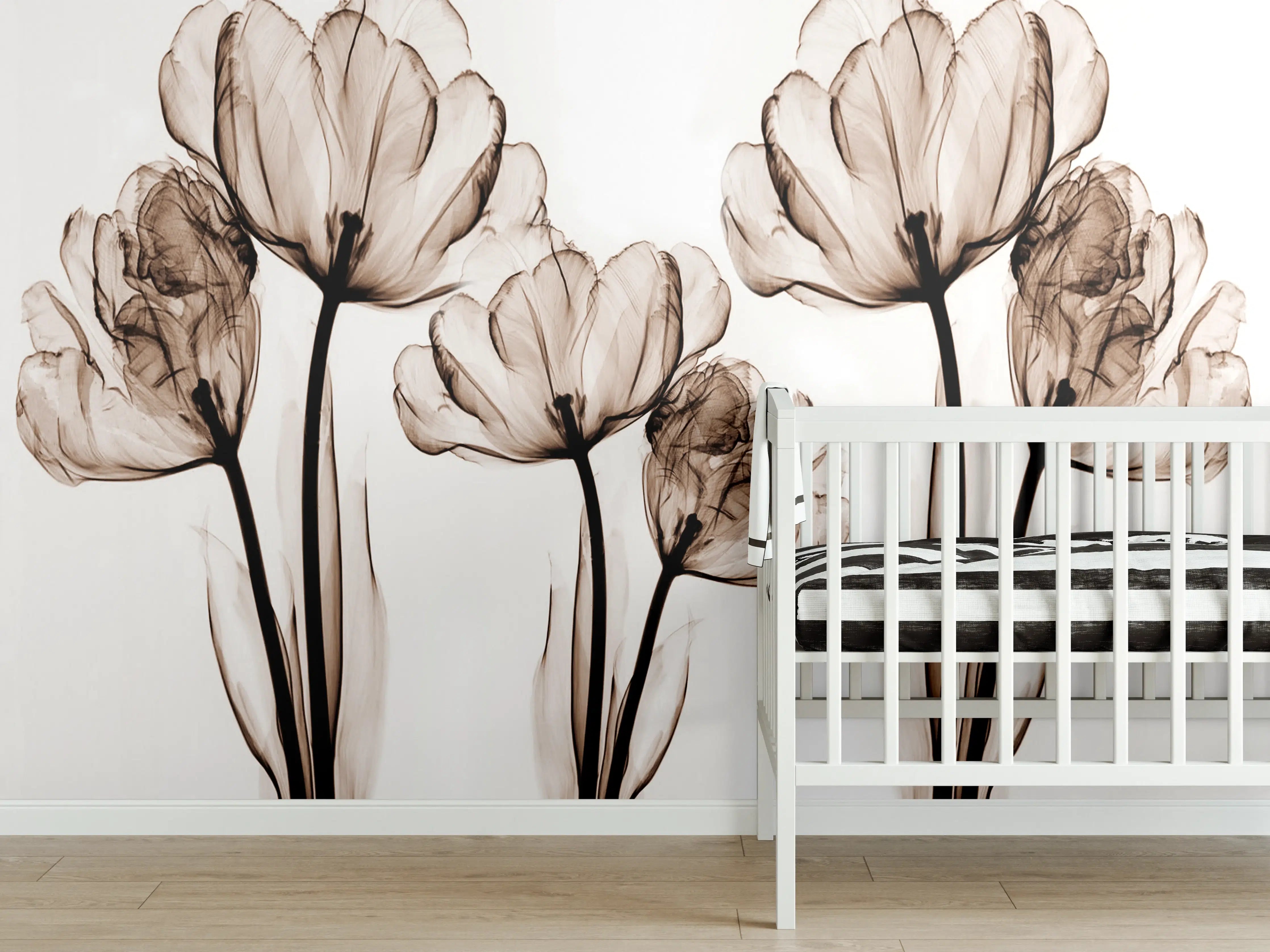 Babyzimmer Wandgestaltung - Abstraktes Blumendesign