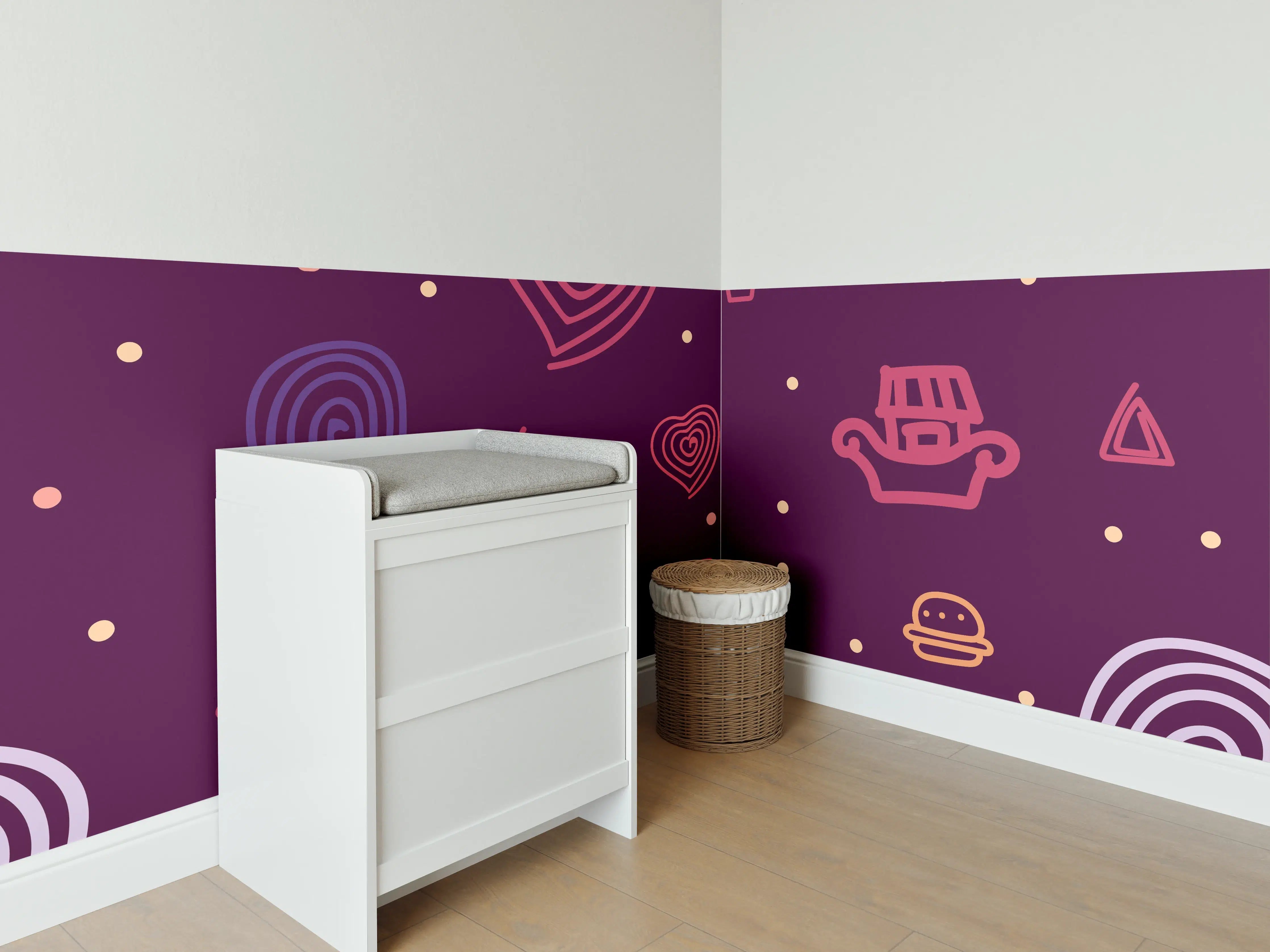 Babyzimmer Wandgestaltung - Abstraktes Gebilde mit schönen Mustern