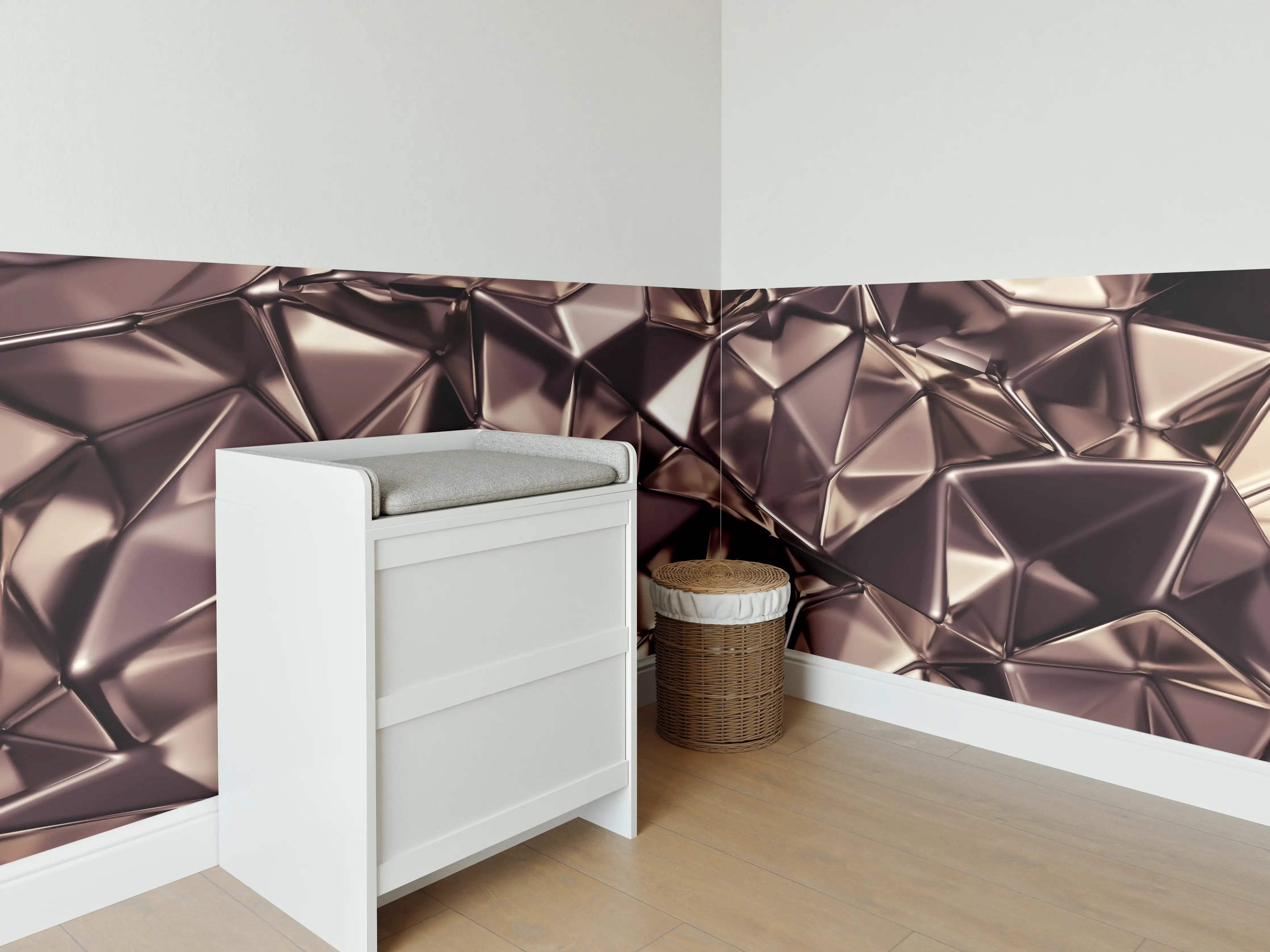 Babyzimmer Wandgestaltung - Abstraktes Kristall Muster
