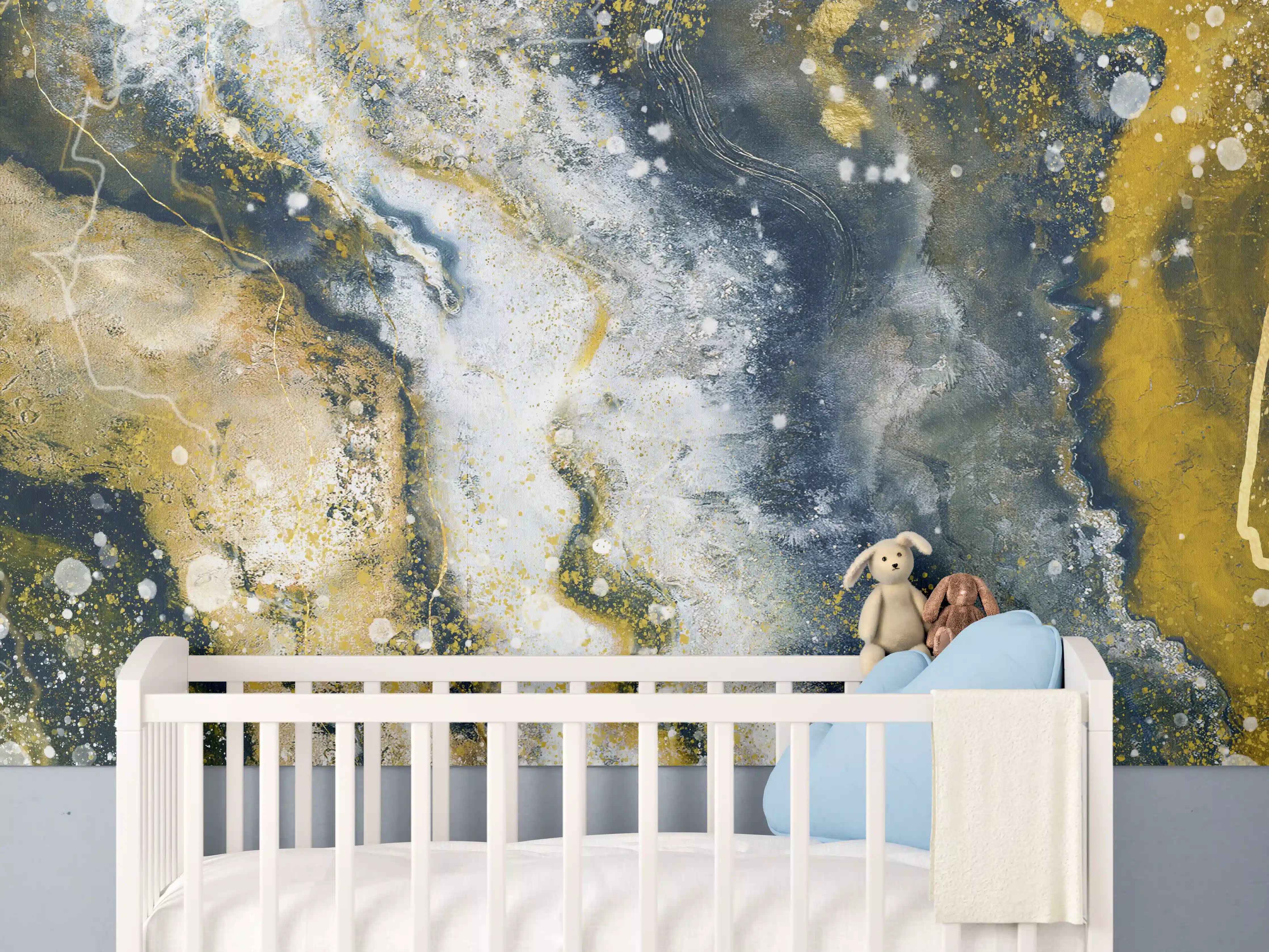 Babyzimmer Wandgestaltung - Abstraktes Kunstwert - Flüssigkunst