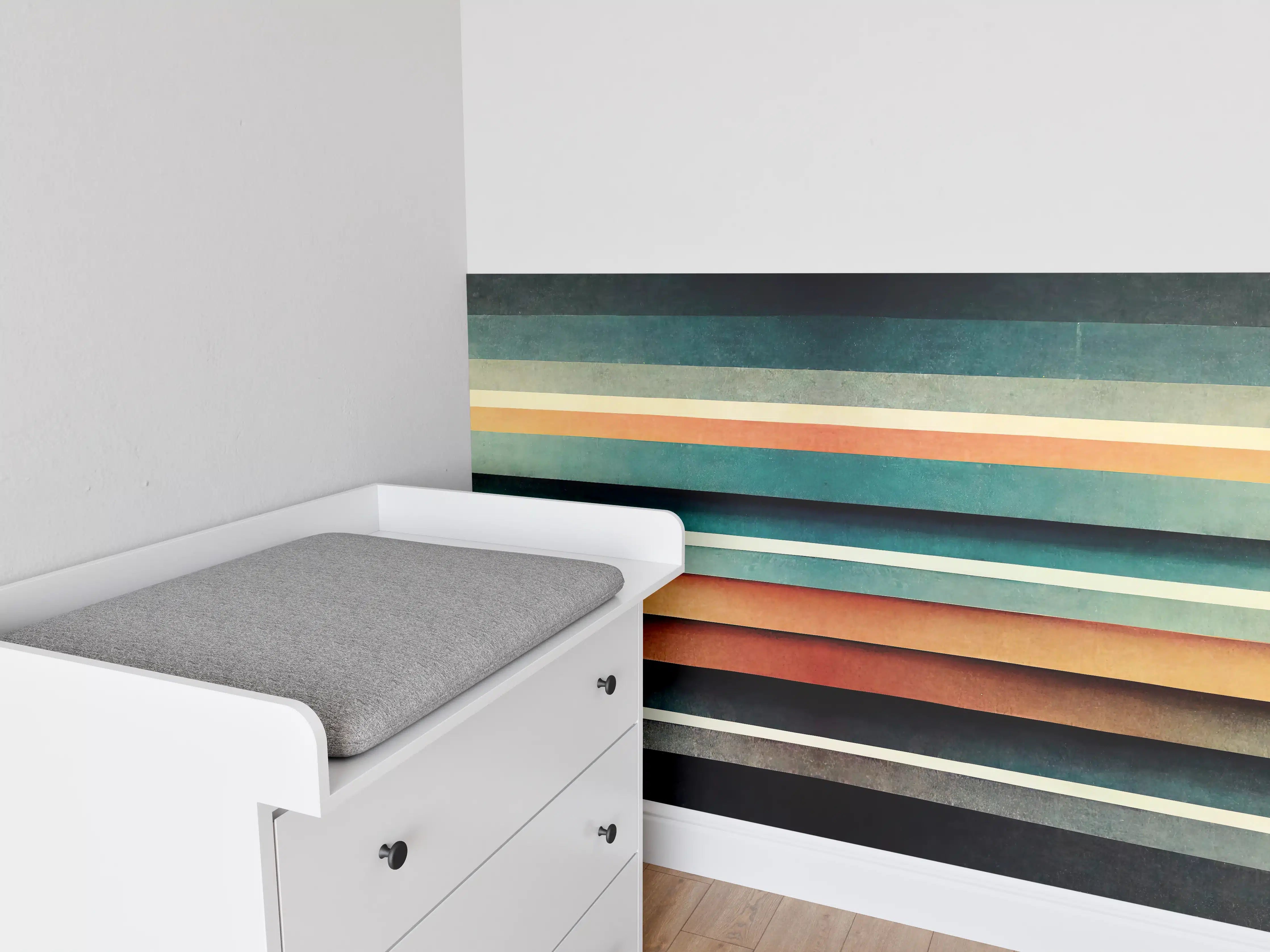 Babyzimmer Wandgestaltung - Abstraktes Linien Panorama