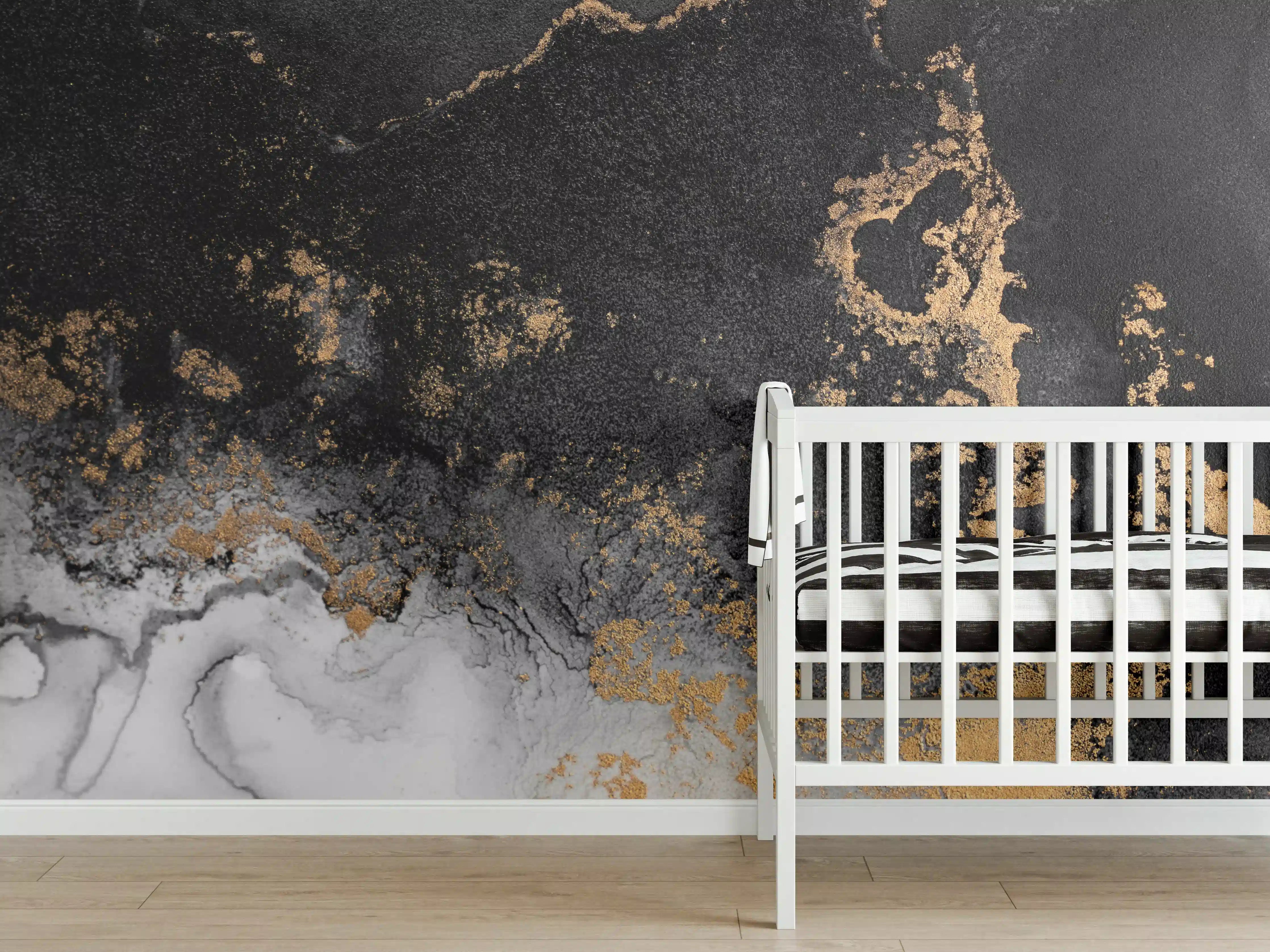 Babyzimmer Wandgestaltung - Abstraktes Marmor Design - Flüssigkunst