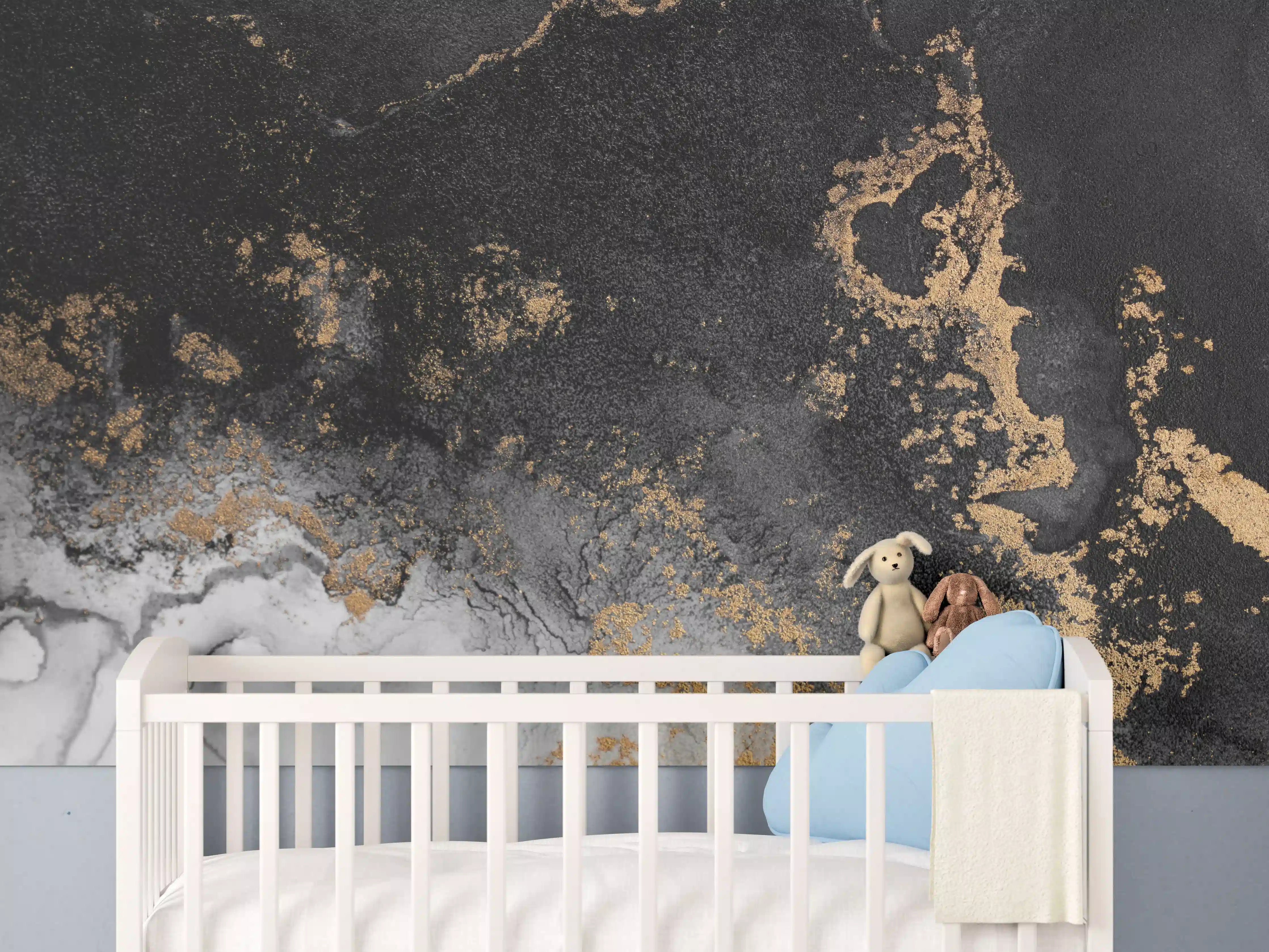 Babyzimmer Wandgestaltung - Abstraktes Marmor Design - Flüssigkunst