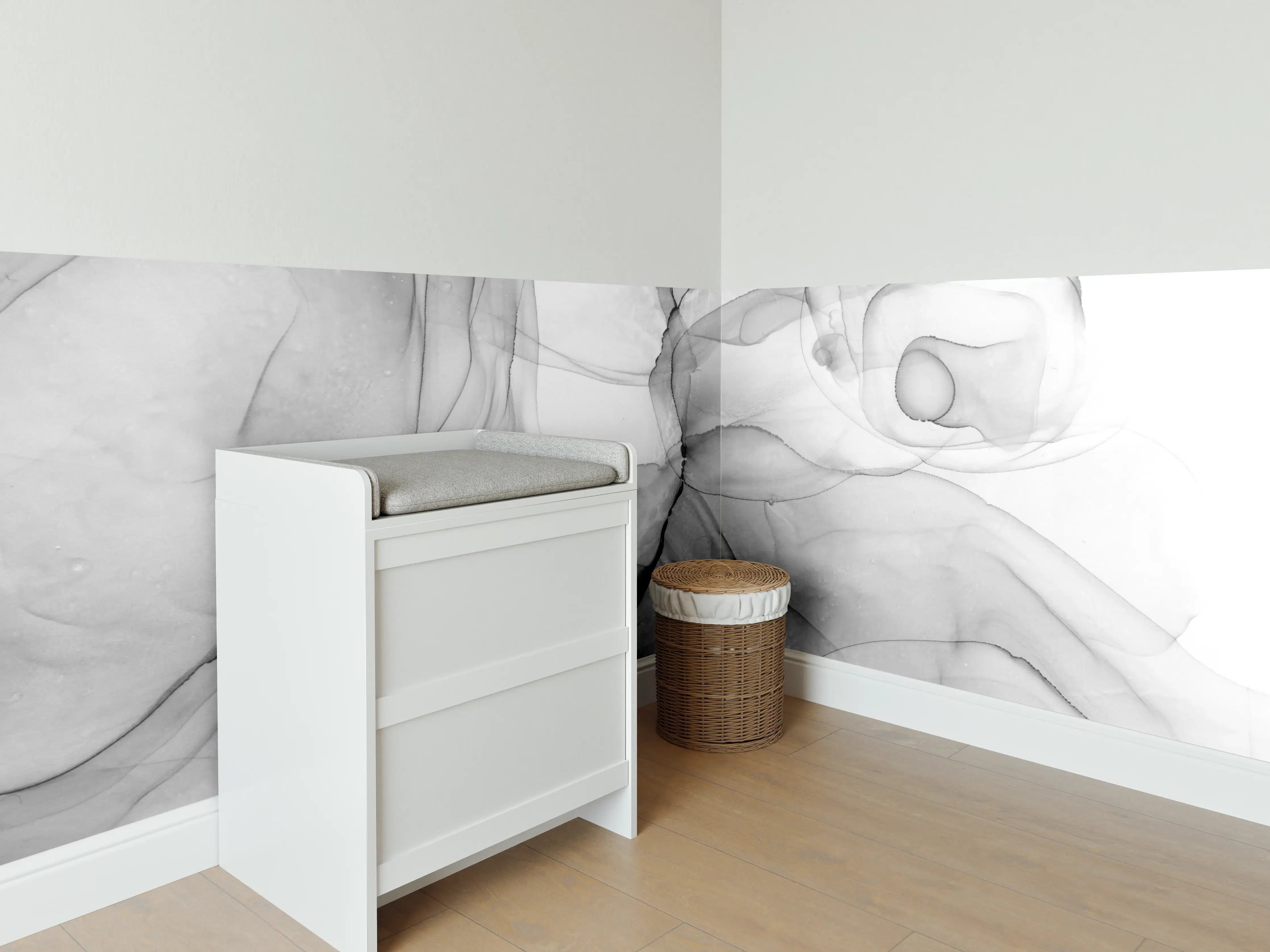 Babyzimmer Wandgestaltung - Abstraktes Marmor Tinten Design