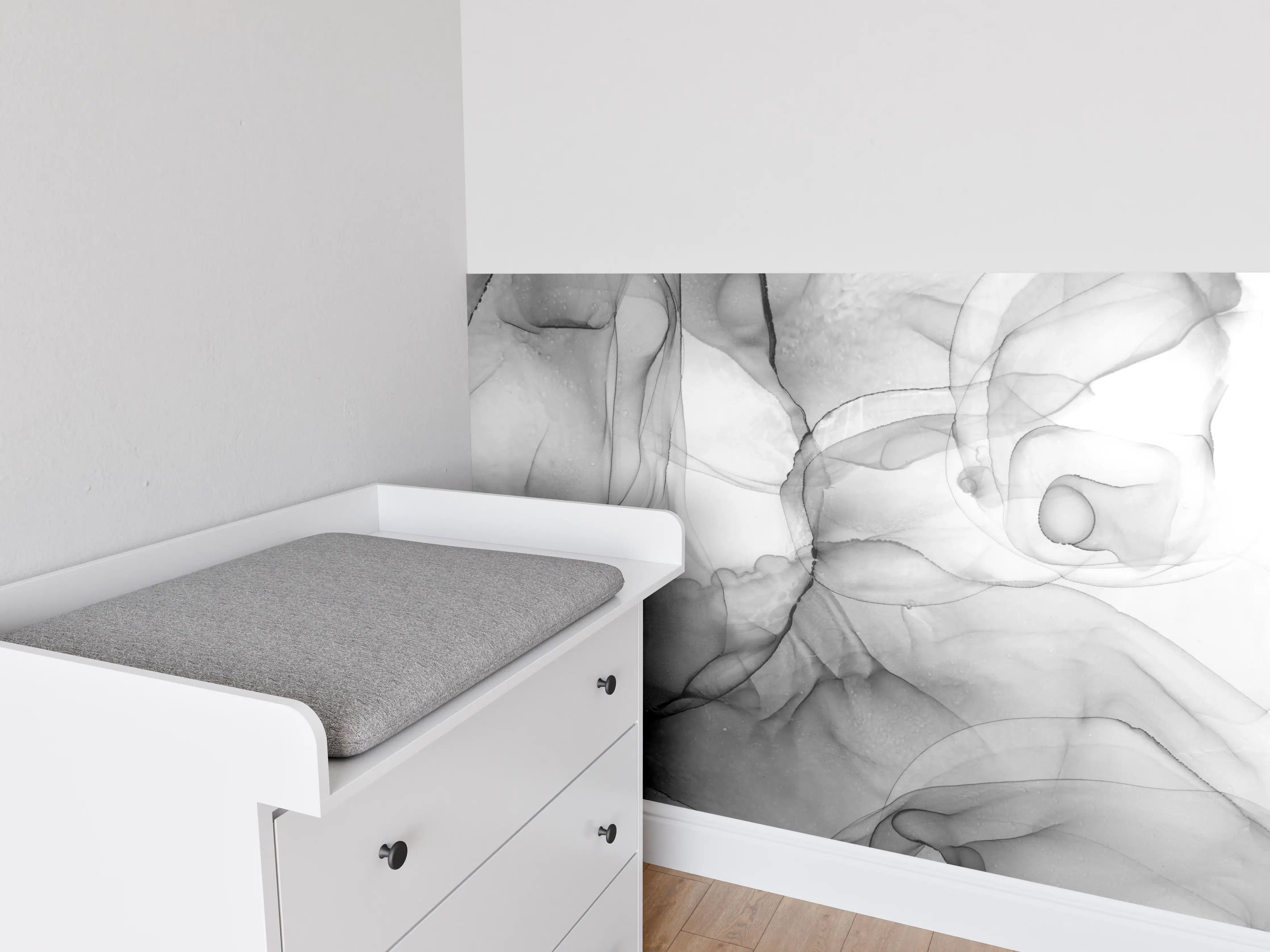 Babyzimmer Wandgestaltung - Abstraktes Marmor Tinten Design