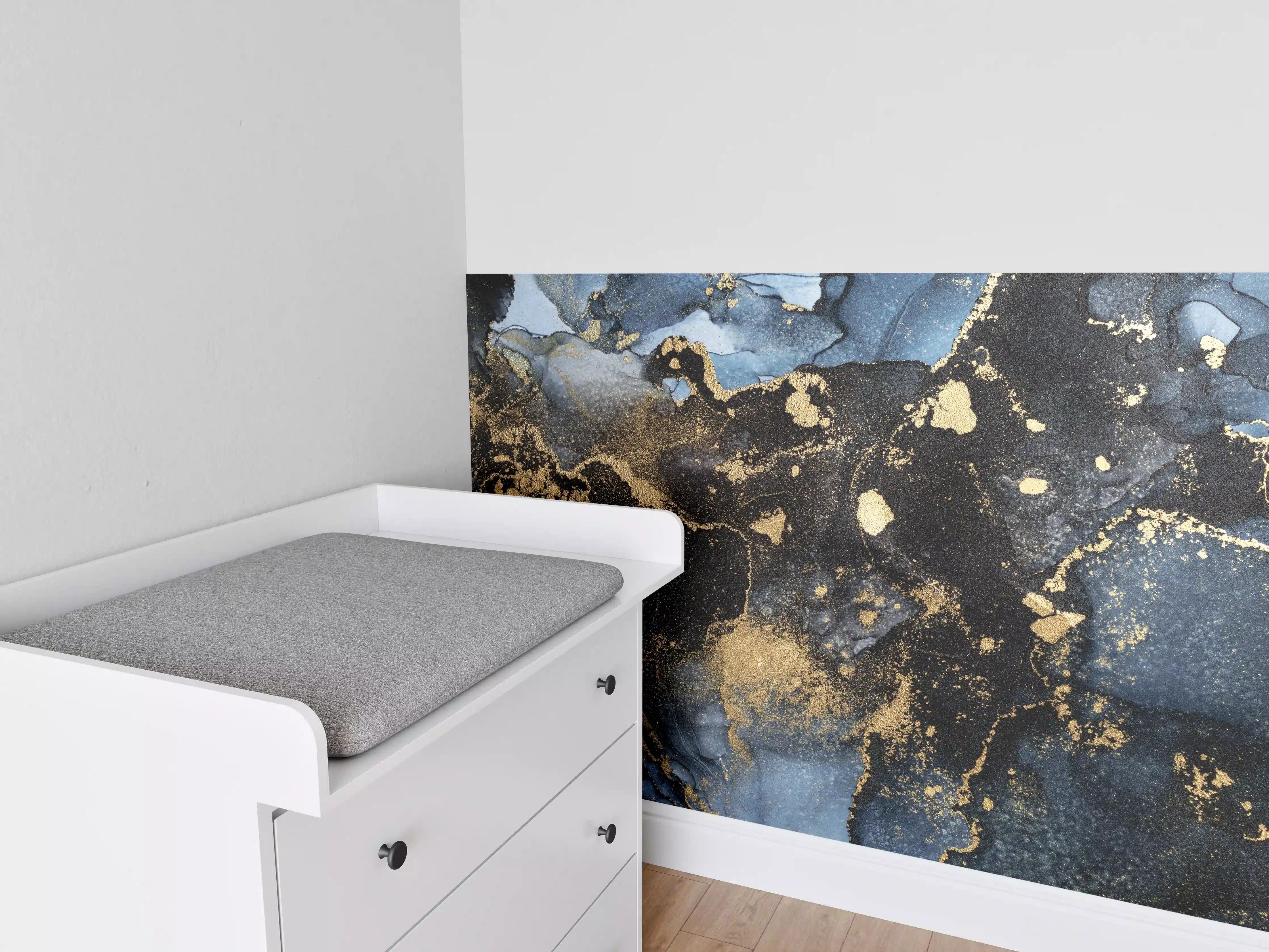 Babyzimmer Wandgestaltung - Abstraktes Marmor Wanddesign - Flüssigmalerei