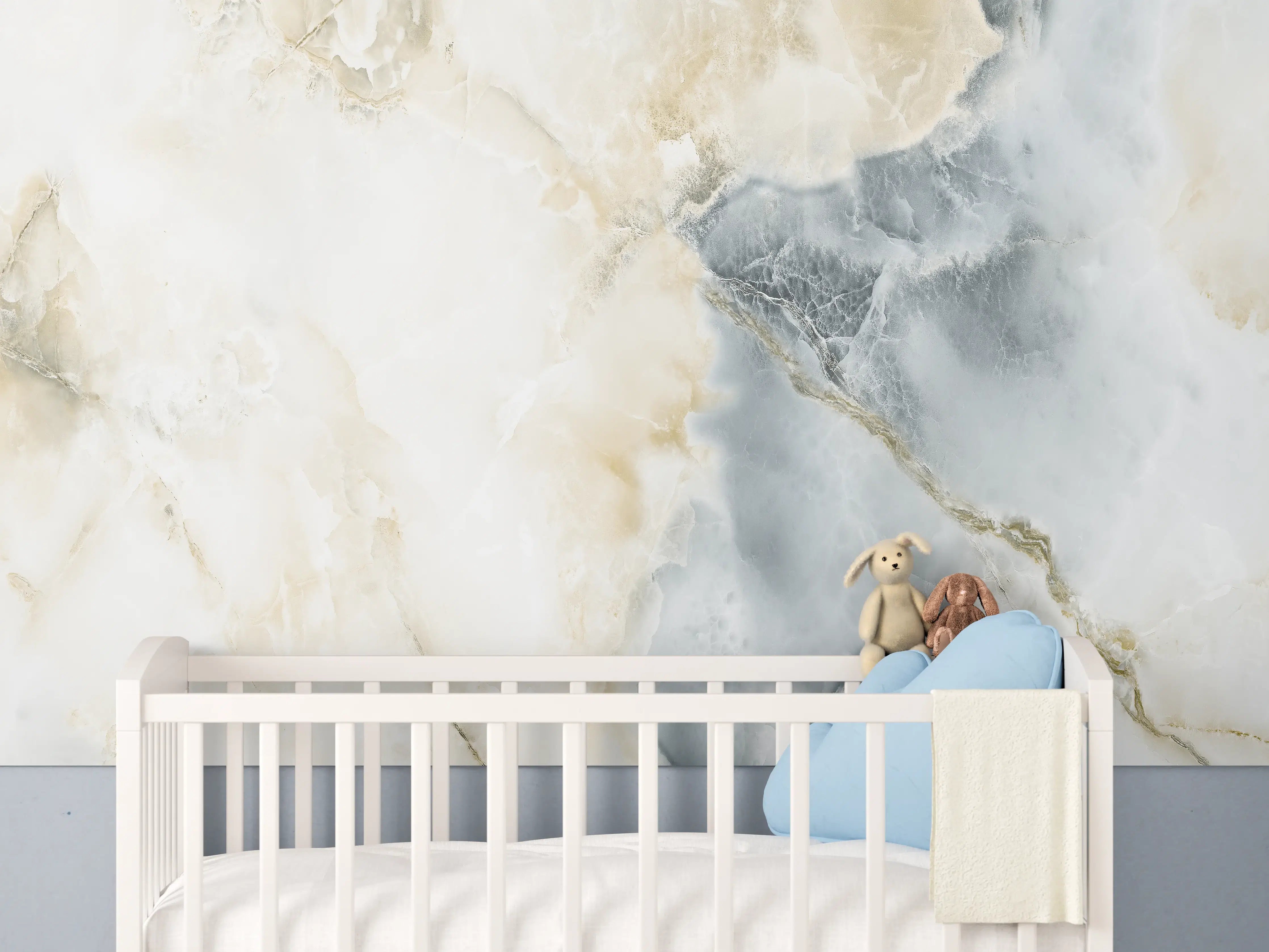 Babyzimmer Wandgestaltung - Abstraktes Marmormuster
