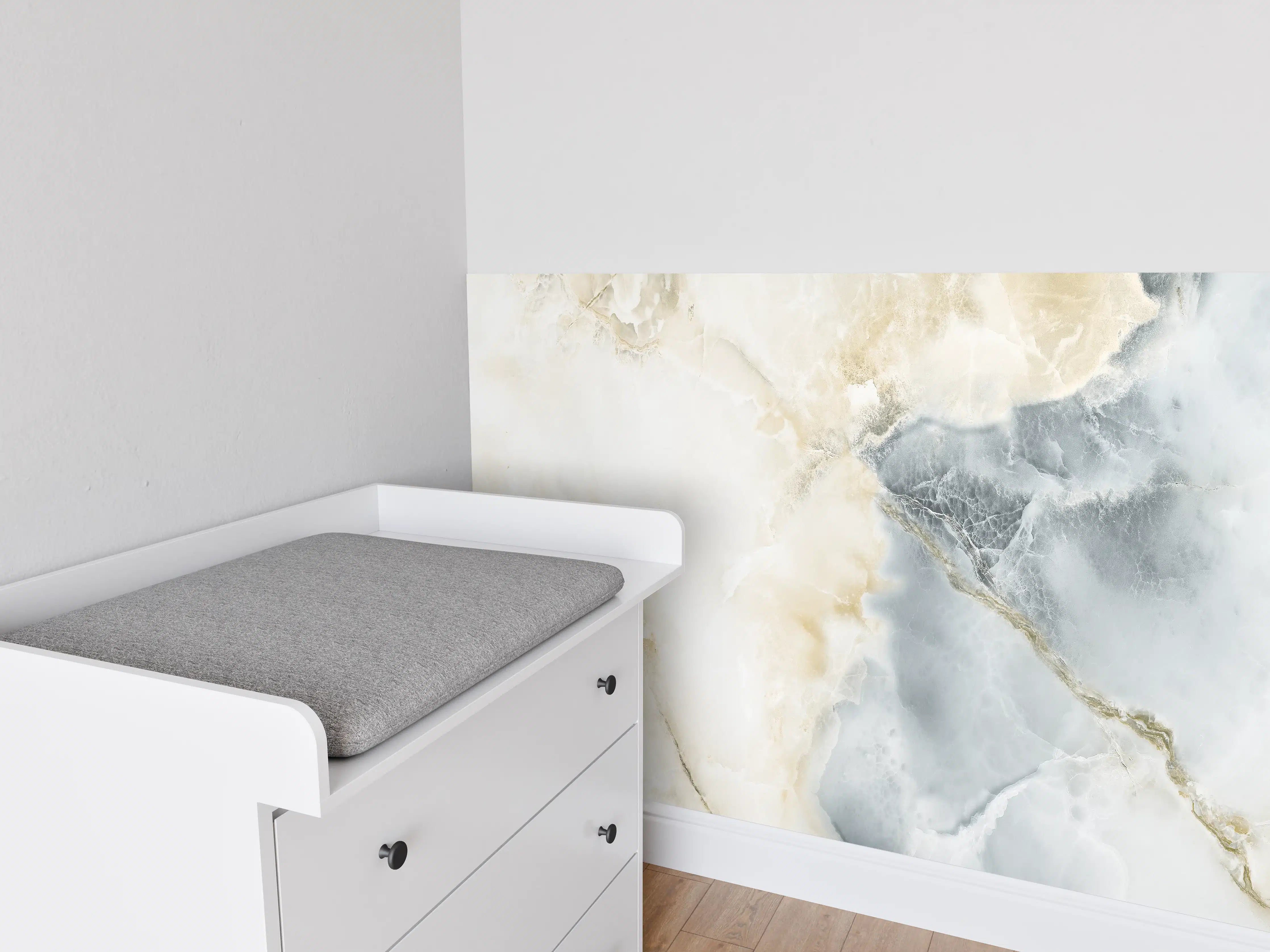 Babyzimmer Wandgestaltung - Abstraktes Marmormuster