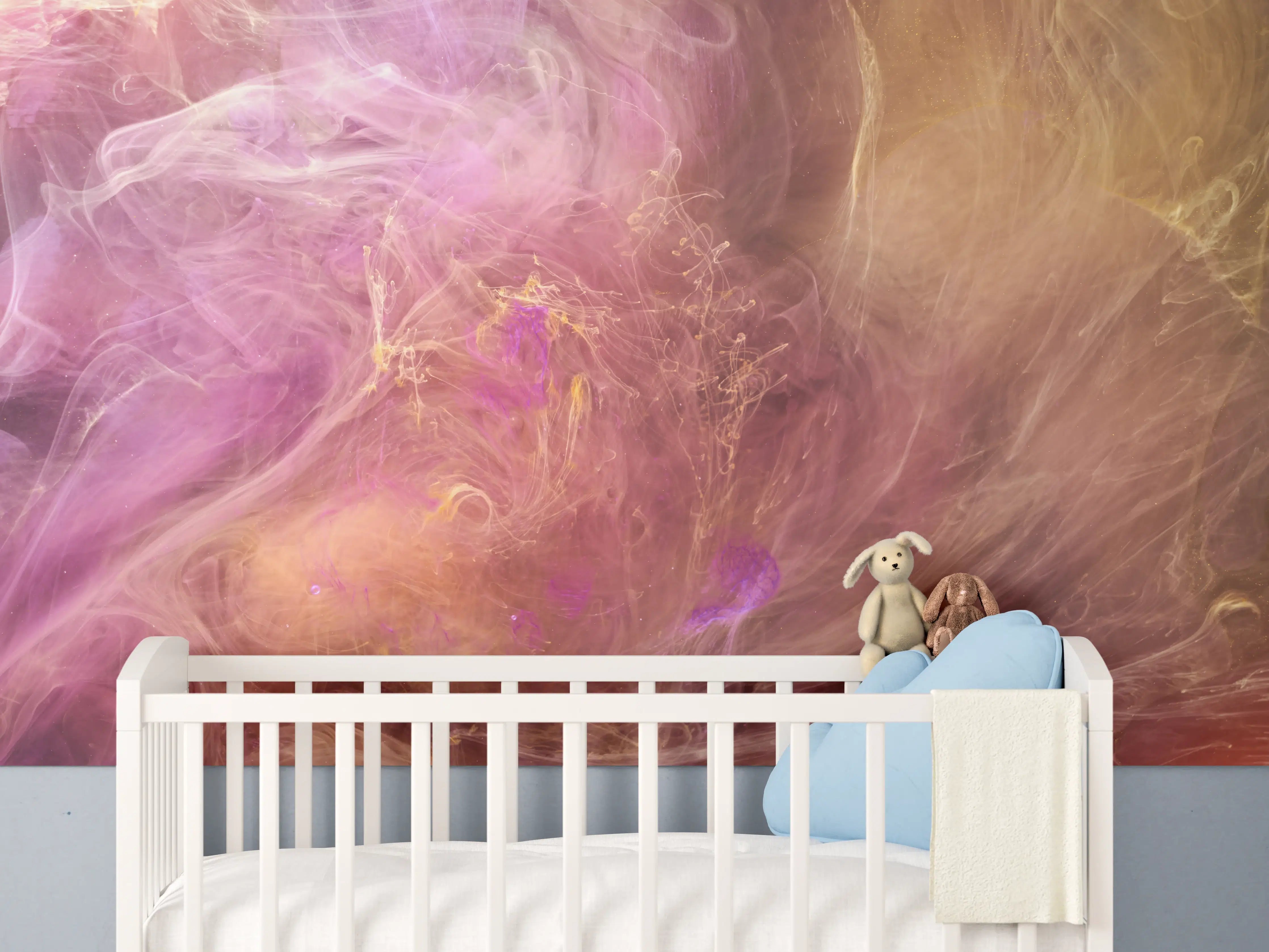 Babyzimmer Wandgestaltung - Abstraktes Muster -Flüssigkunst