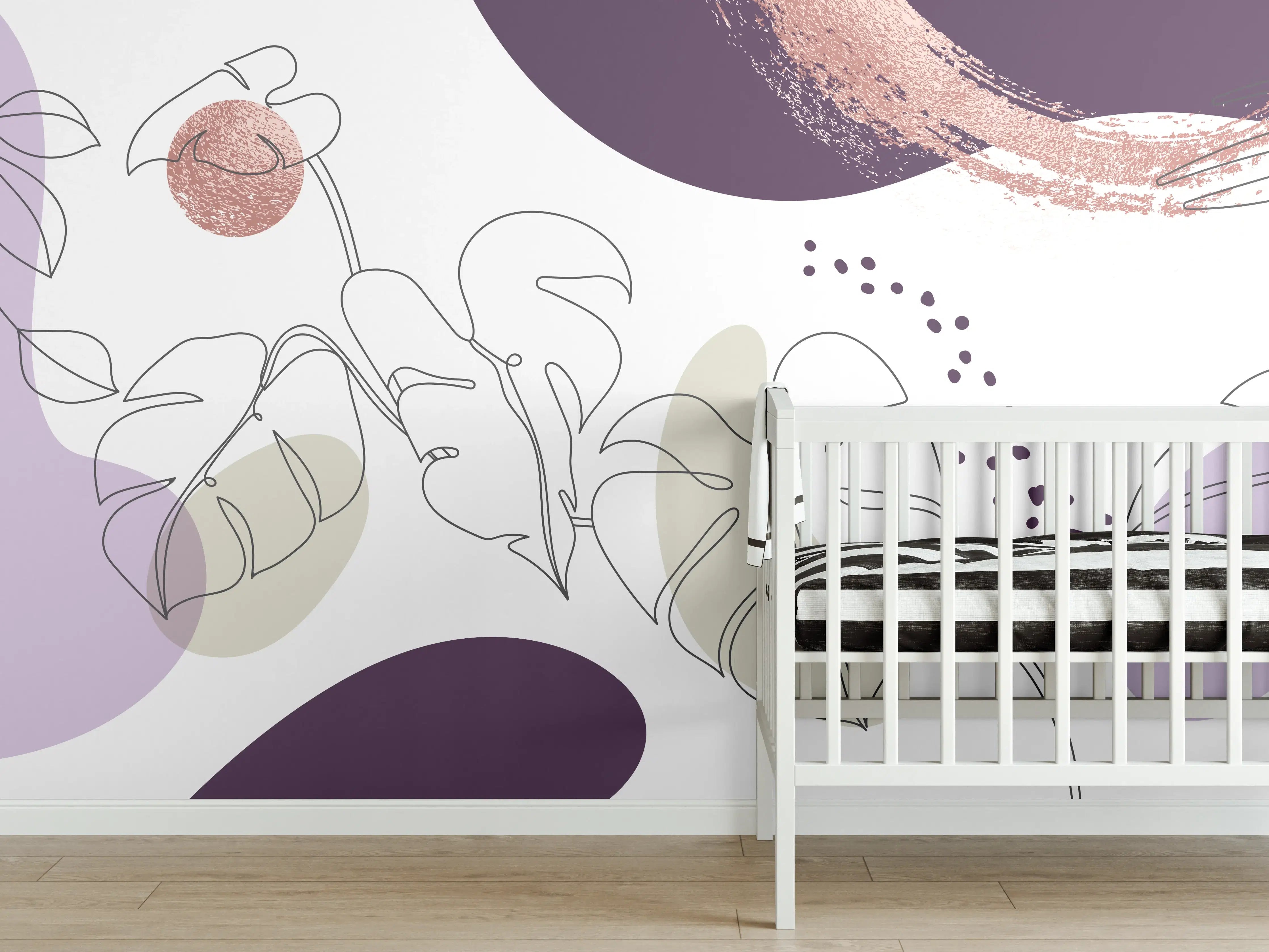 Babyzimmer Wandgestaltung - Abstraktes Pastellfarben-Design