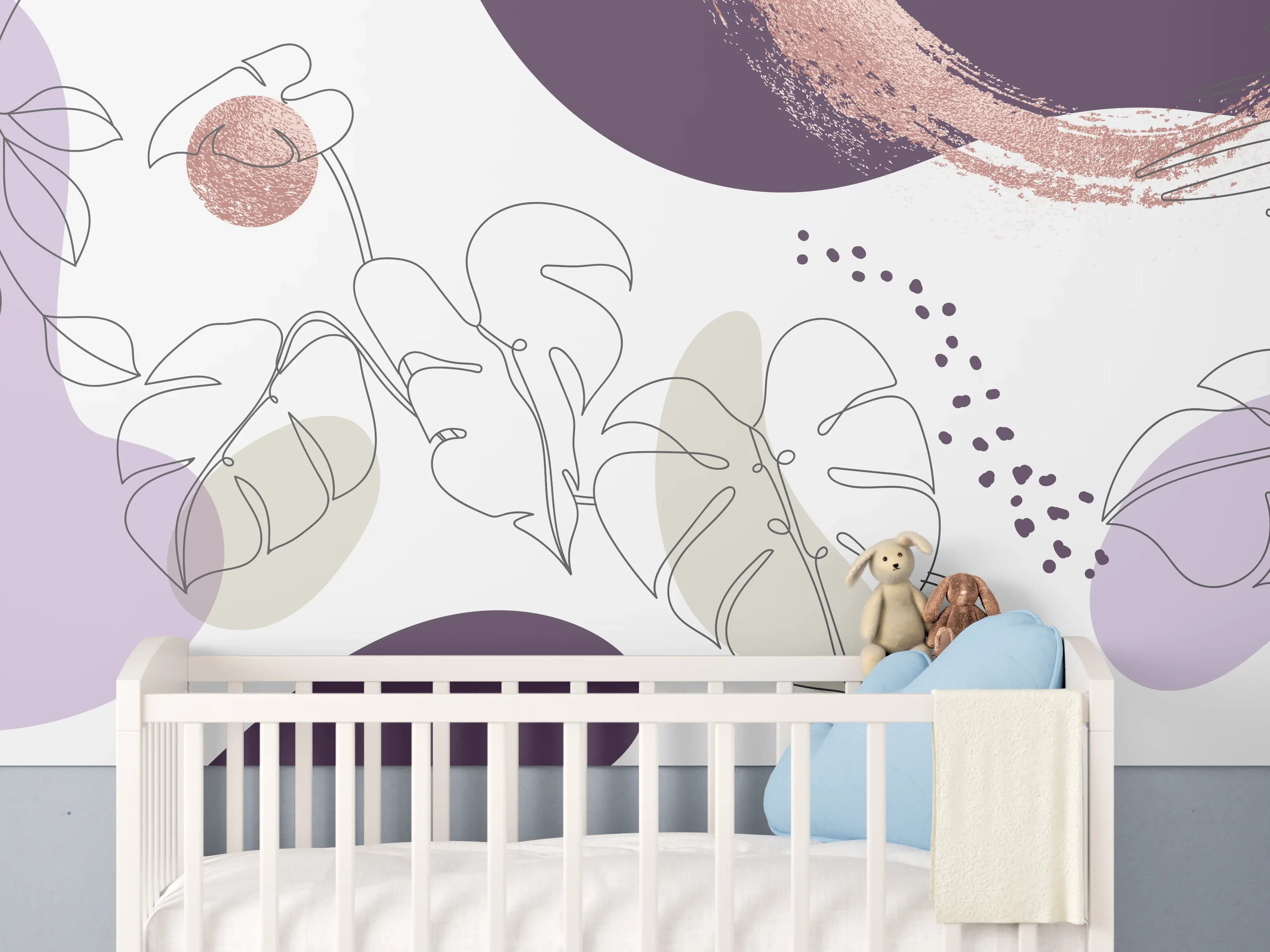 Babyzimmer Wandgestaltung - Abstraktes Pastellfarben-Design