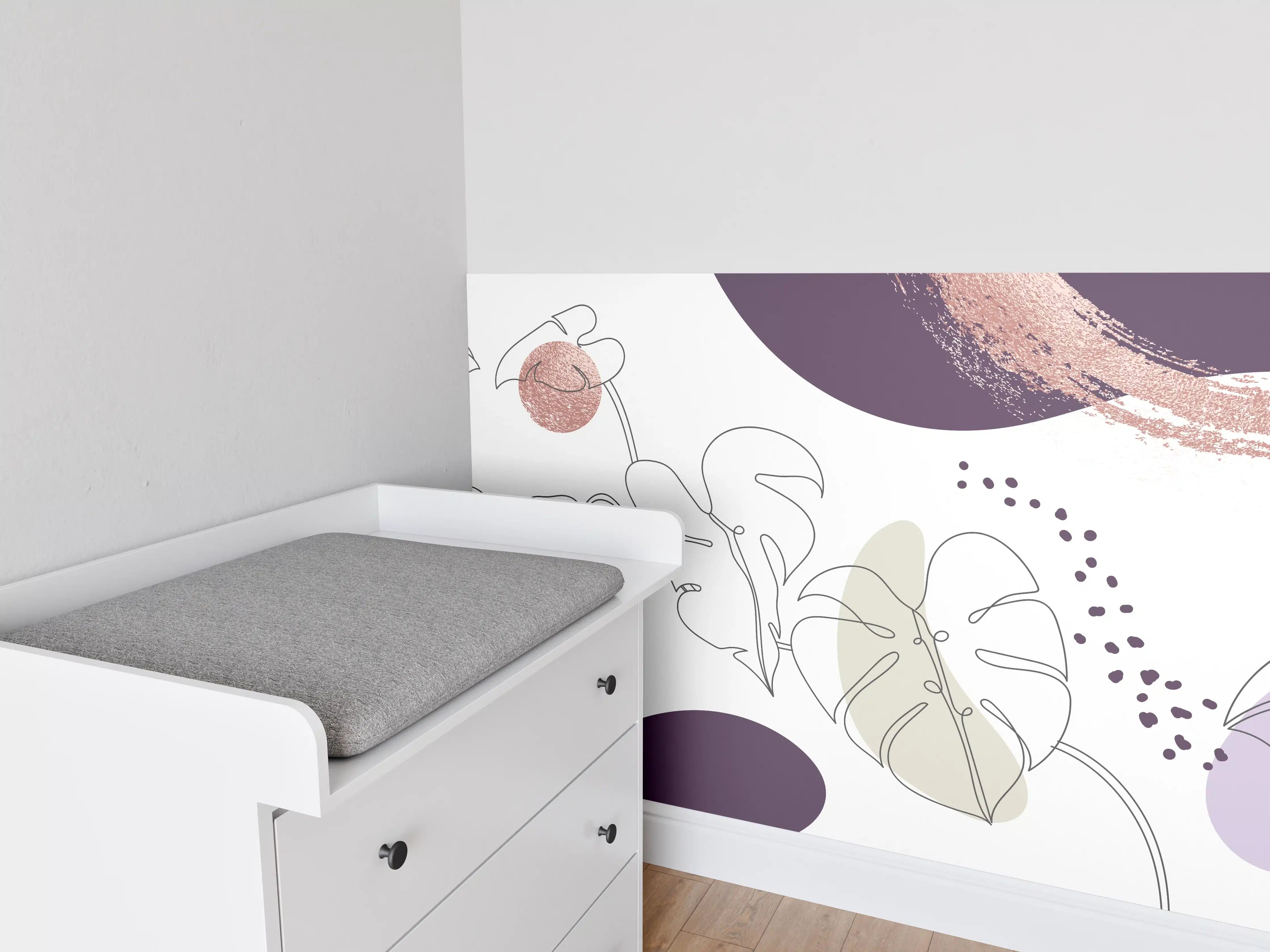 Babyzimmer Wandgestaltung - Abstraktes Pastellfarben-Design
