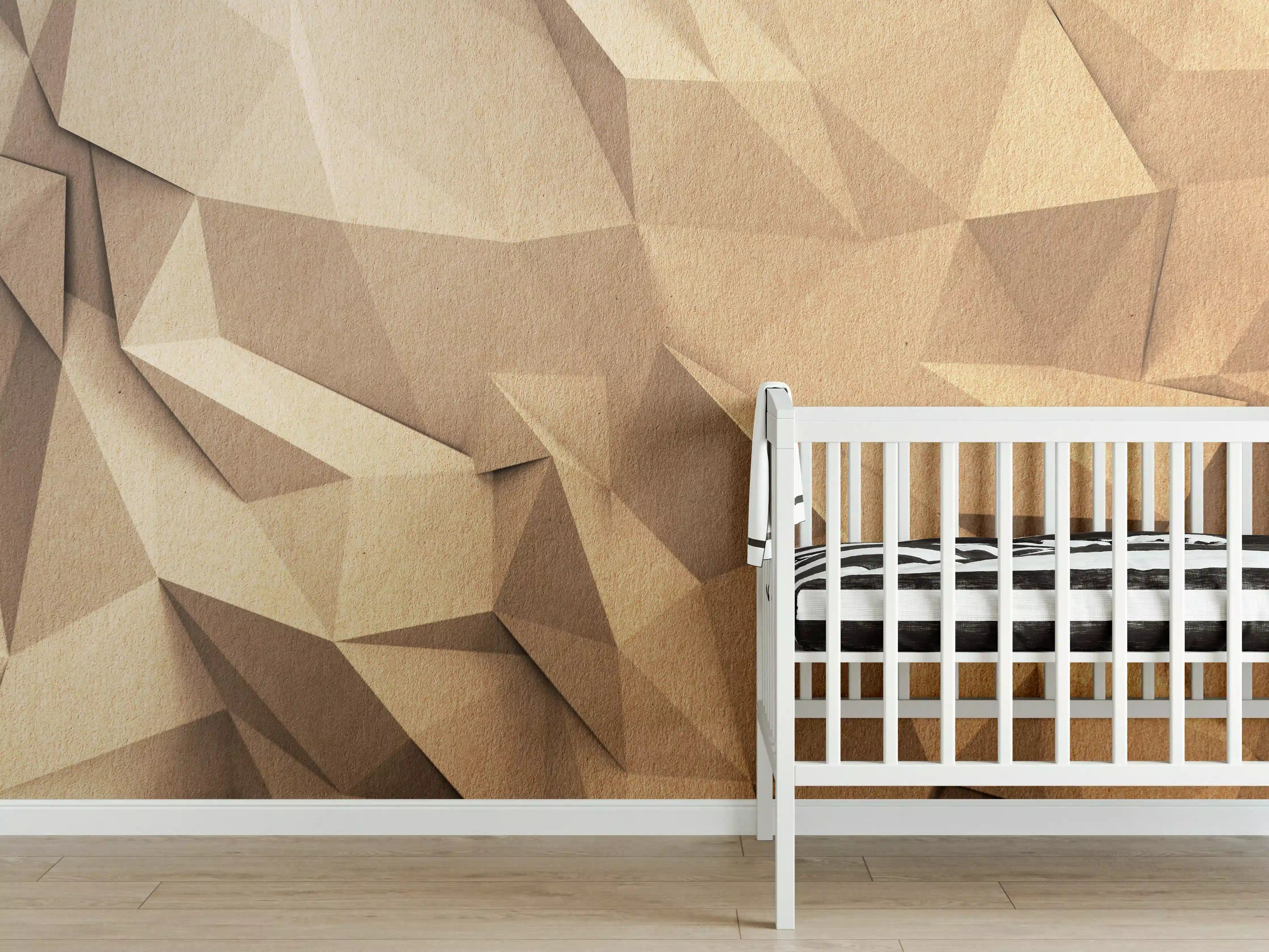 Babyzimmer Wandgestaltung - Abstraktes Polygon Handwerk