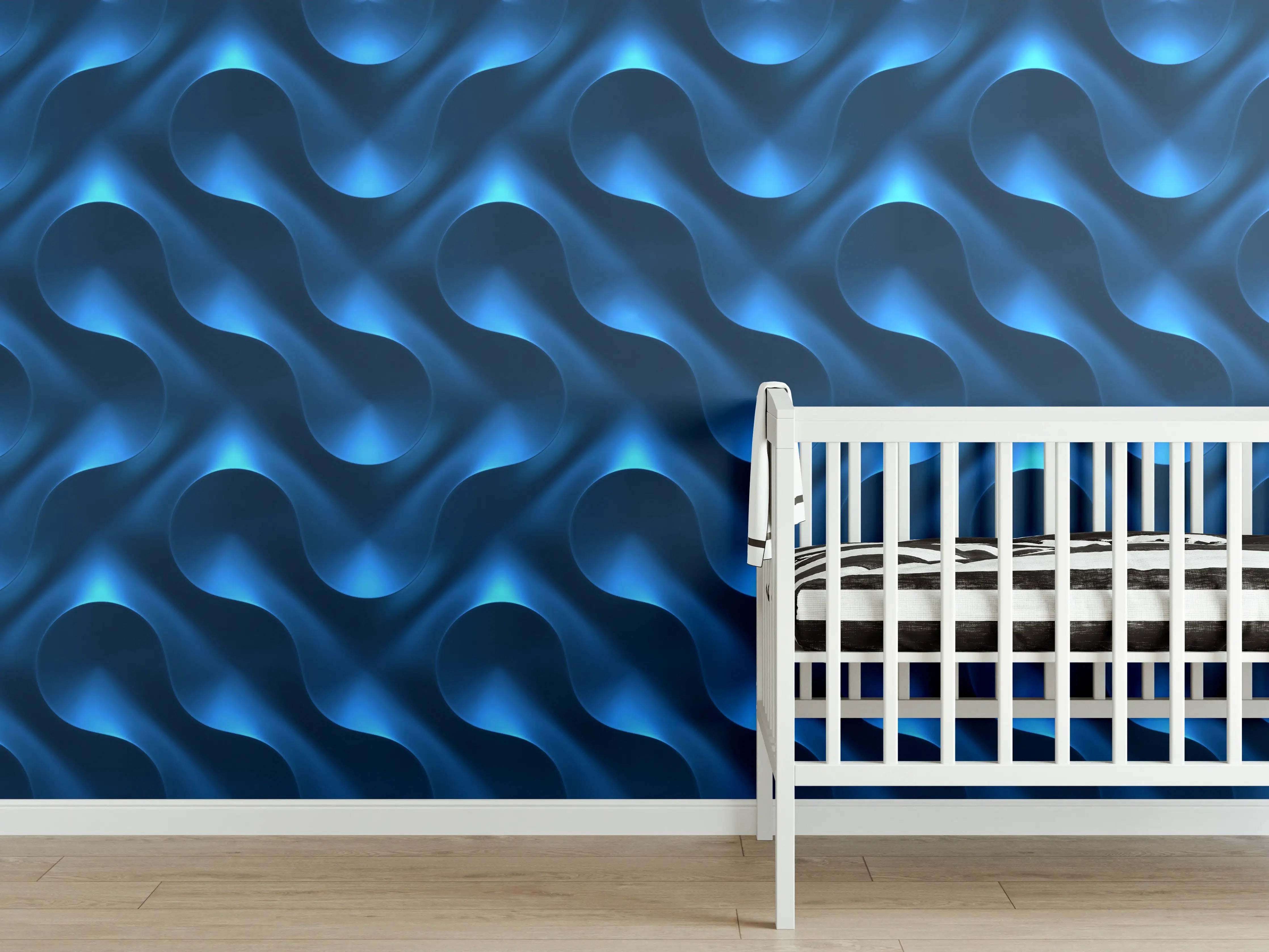 Babyzimmer Wandgestaltung - Abstraktes Wellen Muster