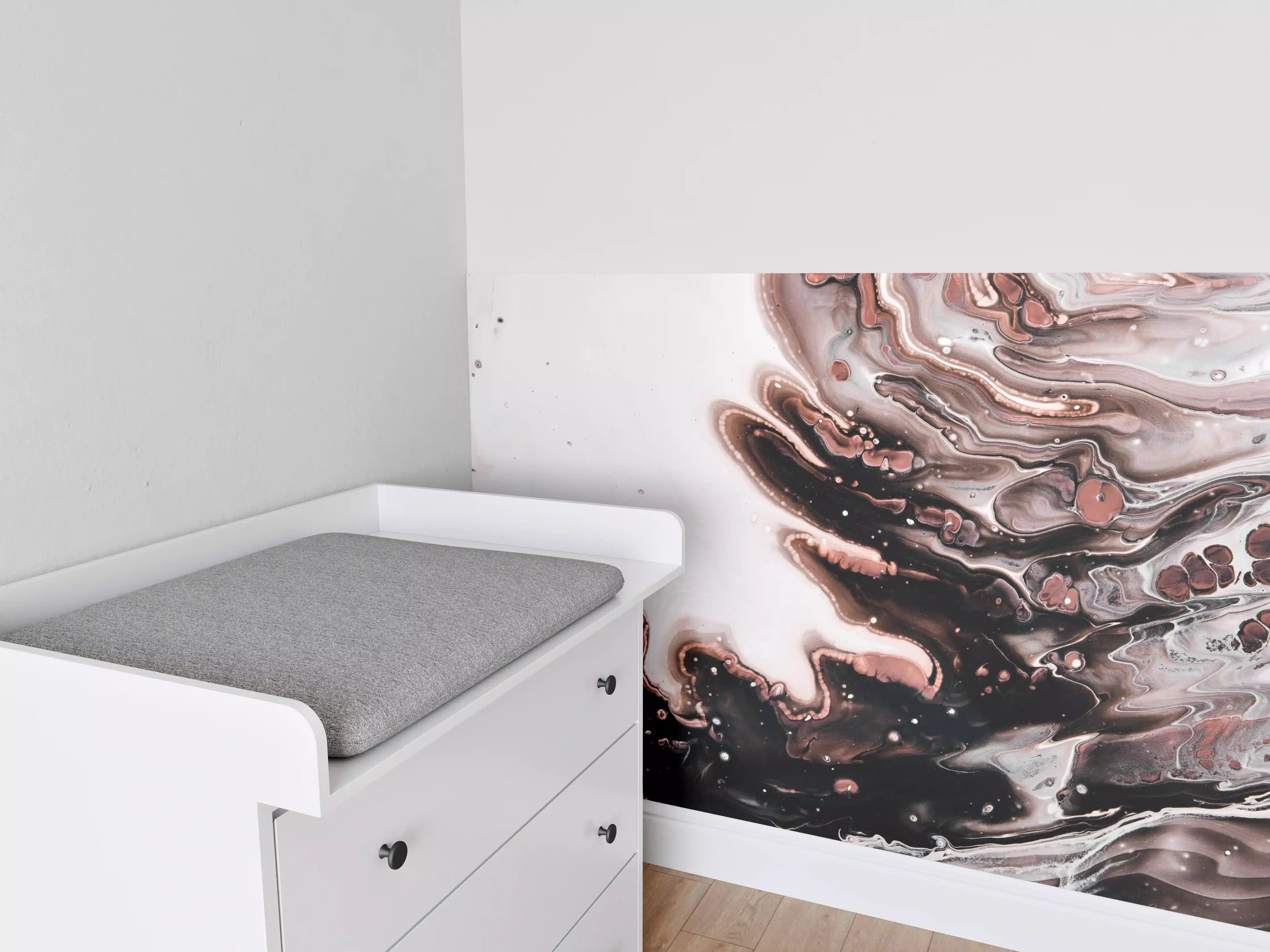 Babyzimmer Wandgestaltung - Acryl Flüssigkunst - Dunkle Farben