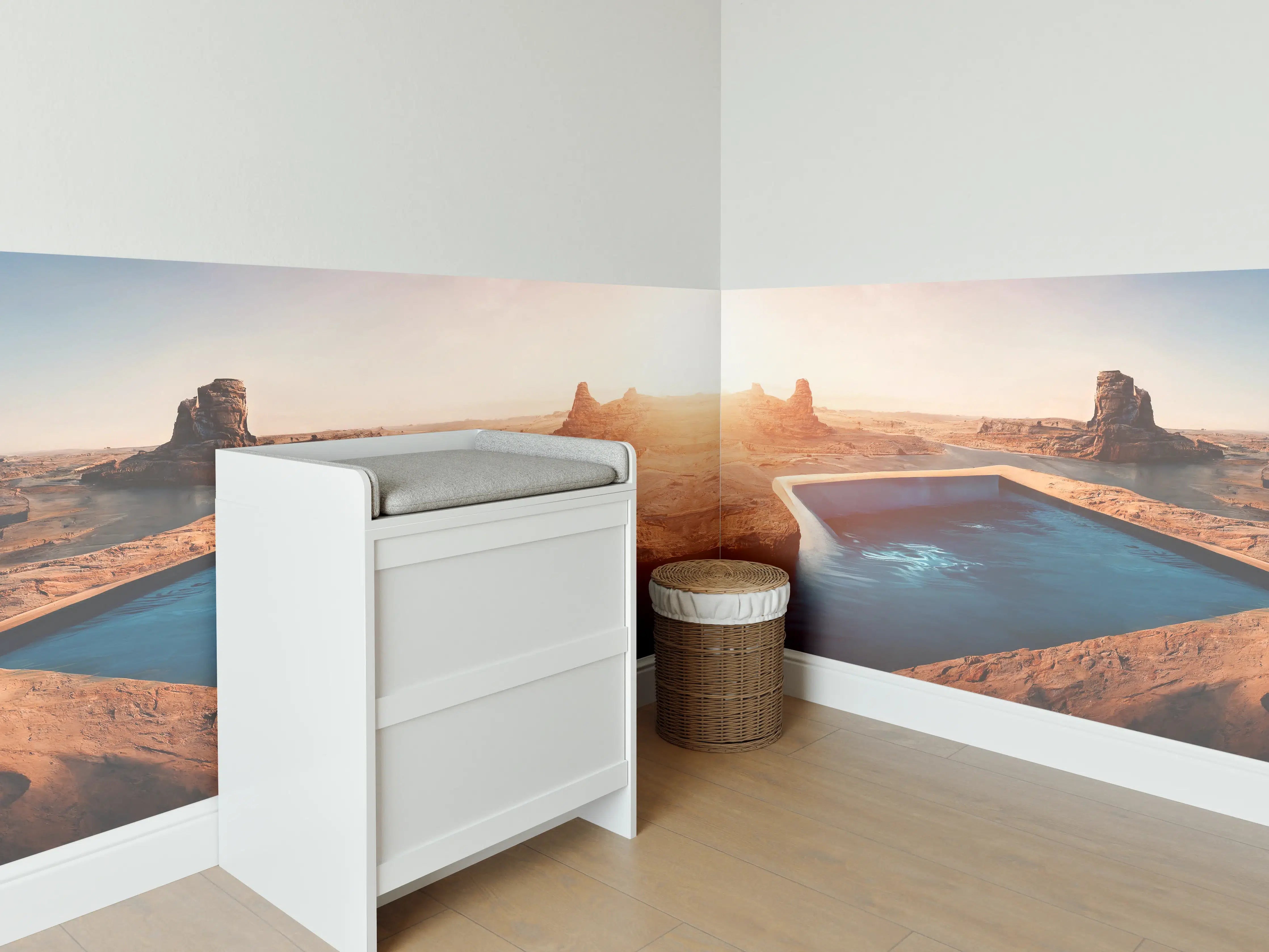 Babyzimmer Wandgestaltung - Afrikanische Wüste - Abendlich