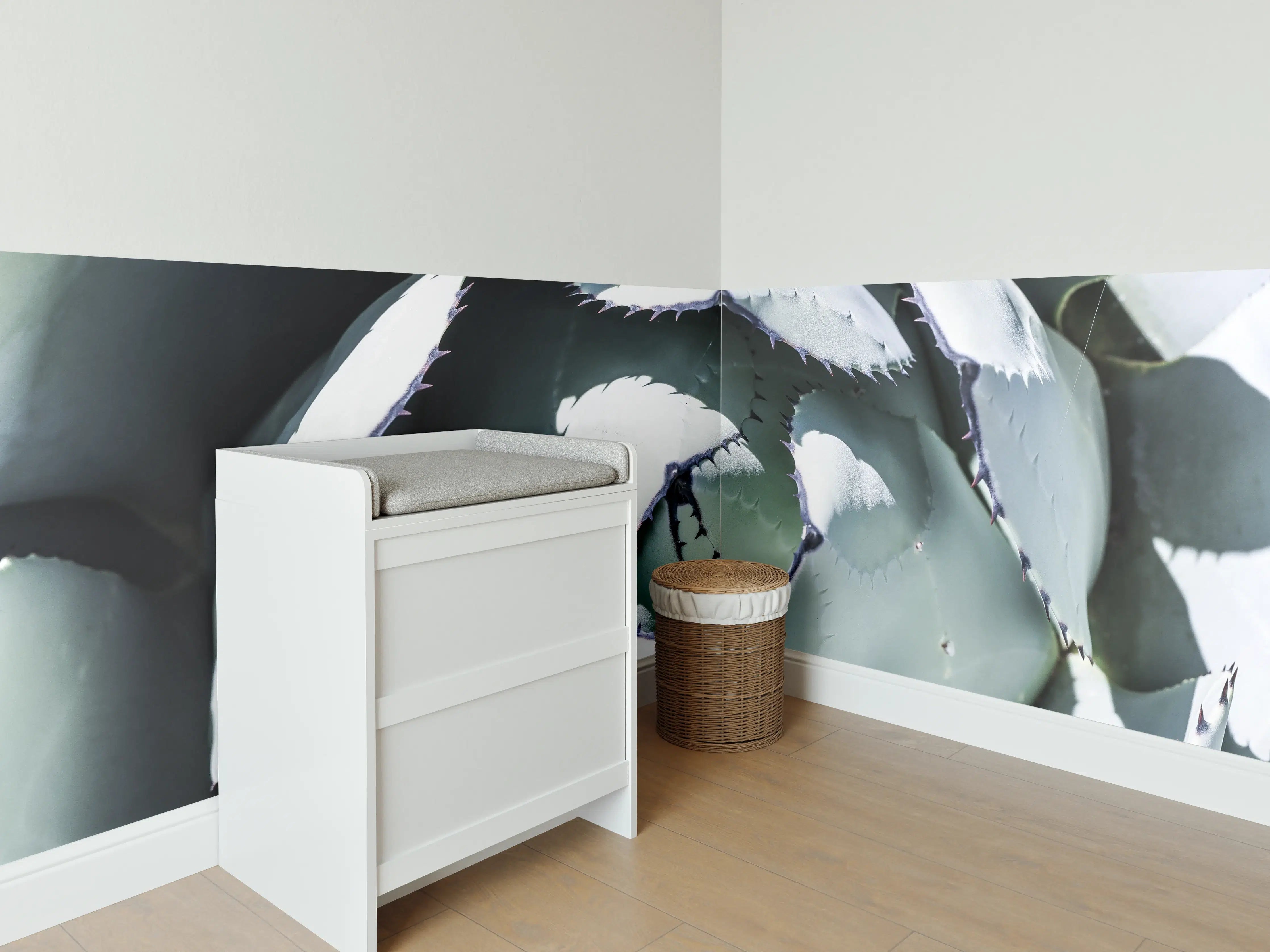 Babyzimmer Wandgestaltung - Agave-Blatt Muster