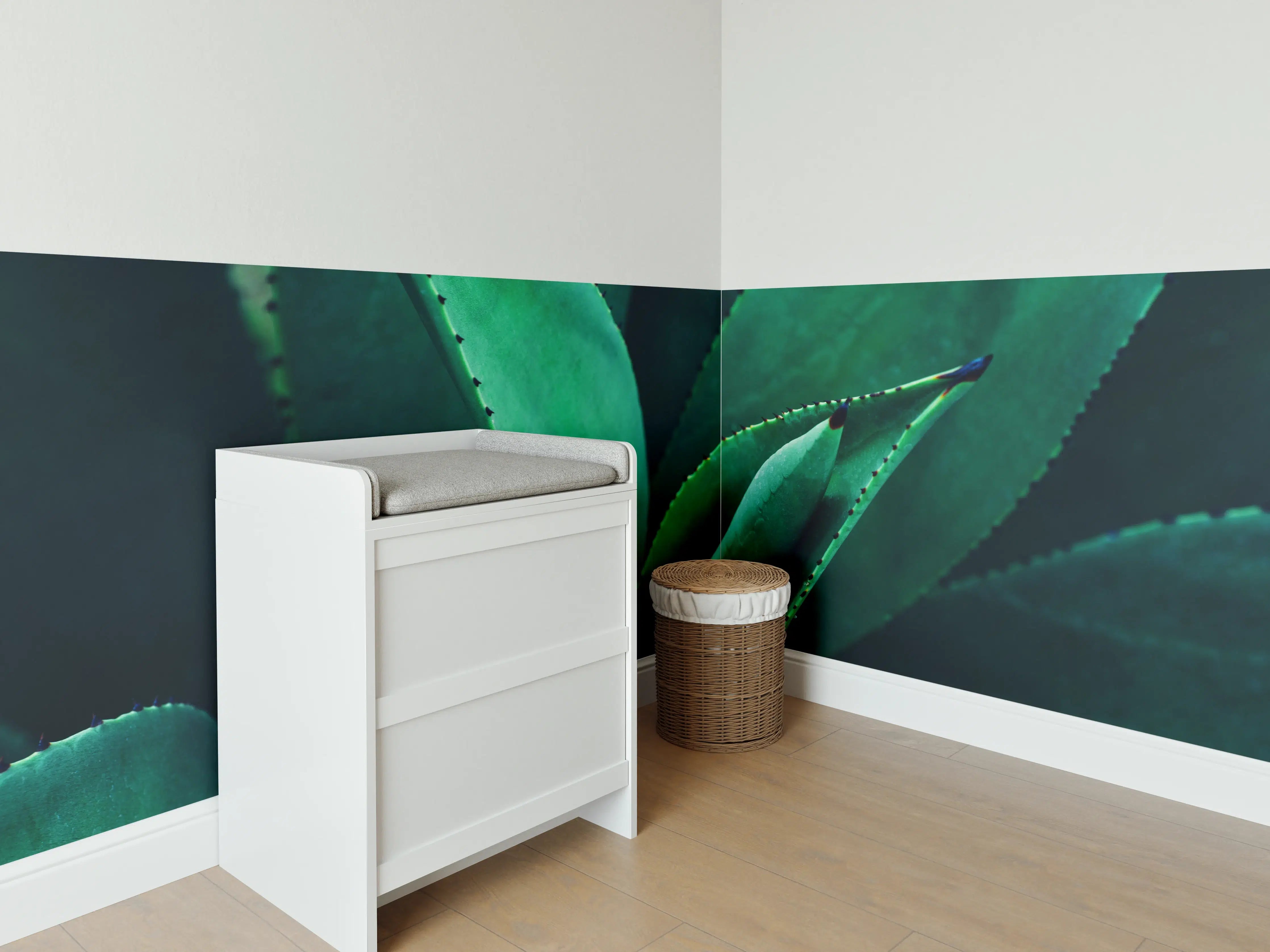 Babyzimmer Wandgestaltung - Agave Kaktus - Nahaufnahme