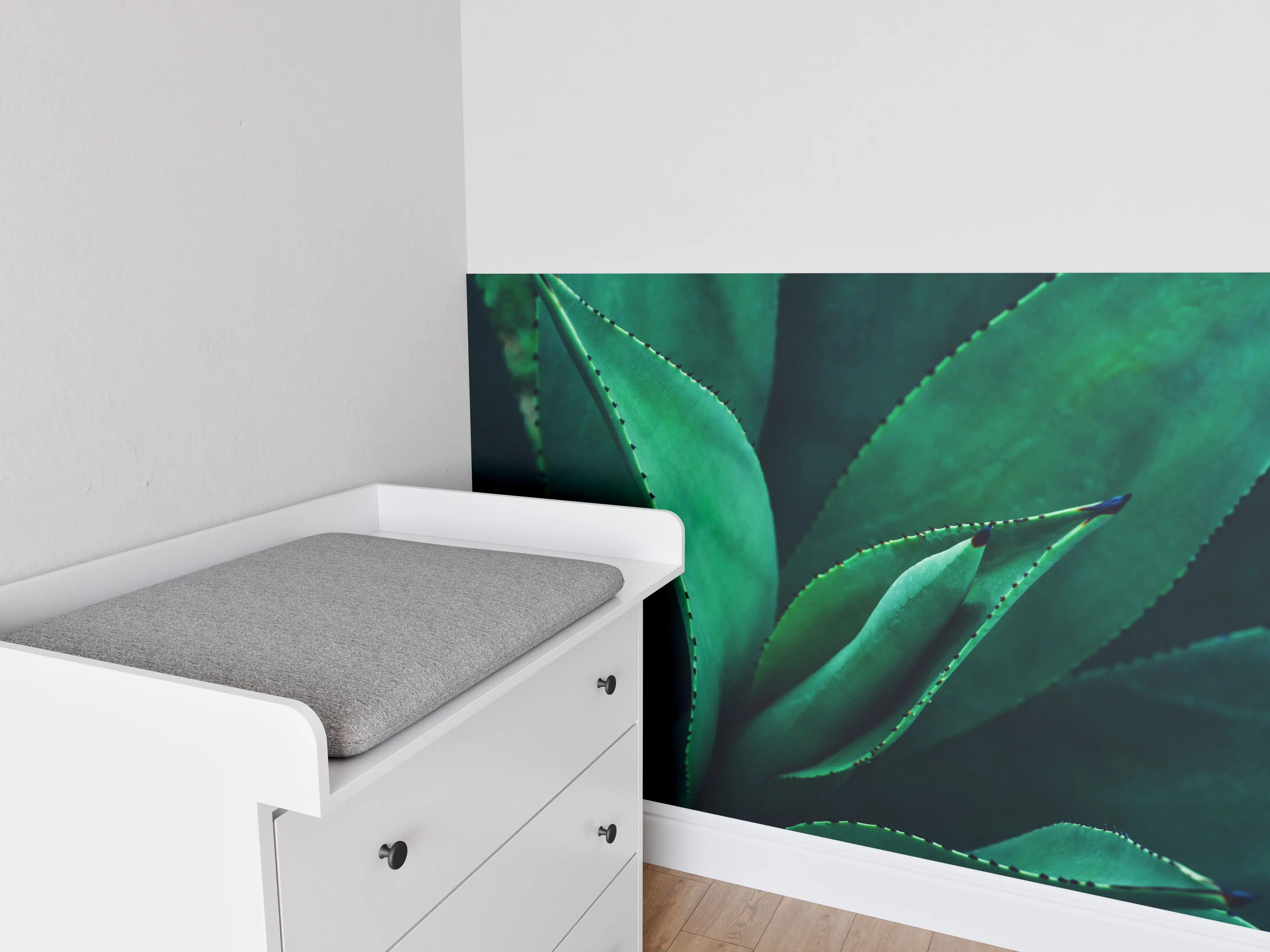 Babyzimmer Wandgestaltung - Agave Kaktus - Nahaufnahme