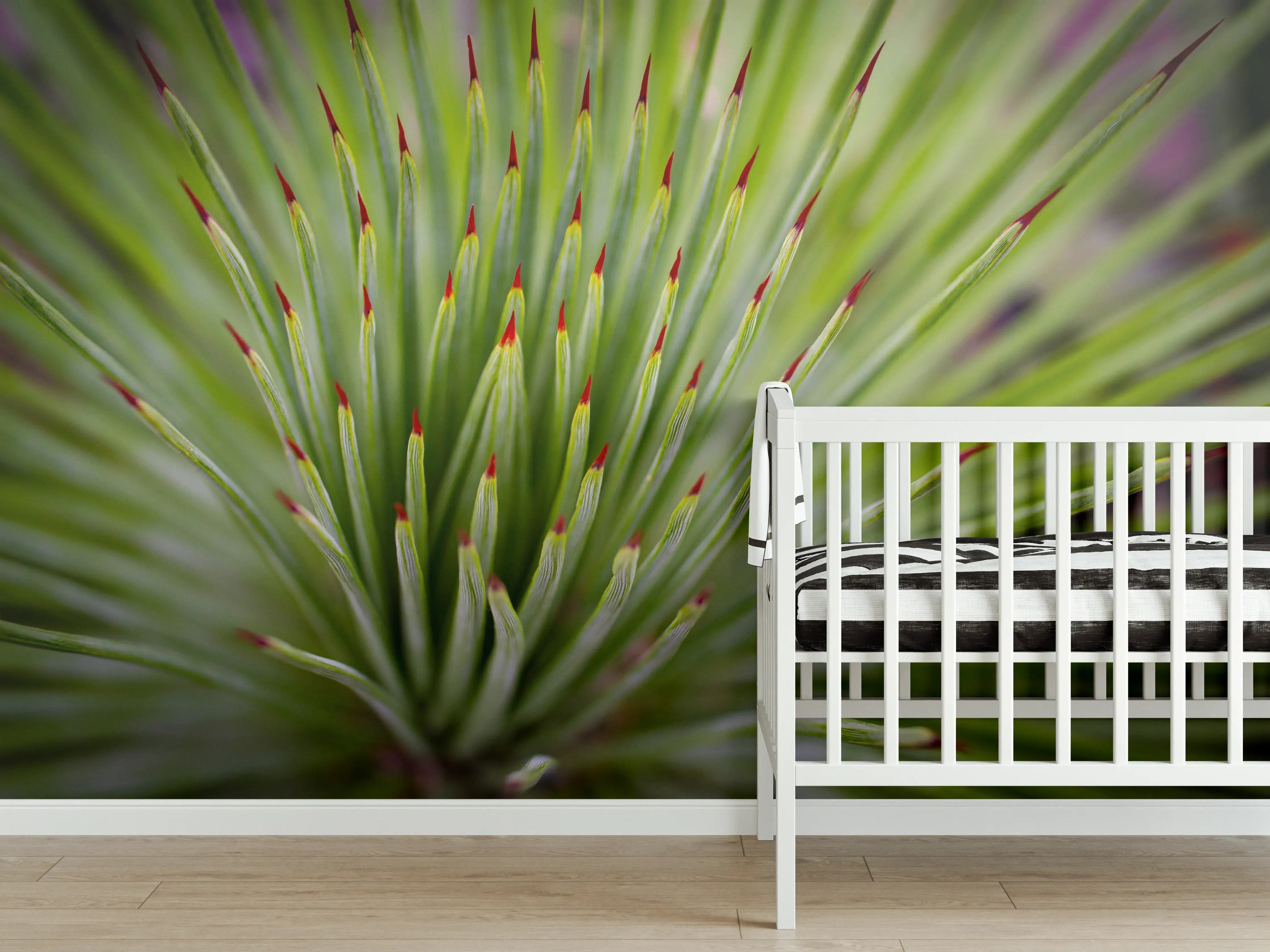 Babyzimmer Wandgestaltung - Agave striata im Detail