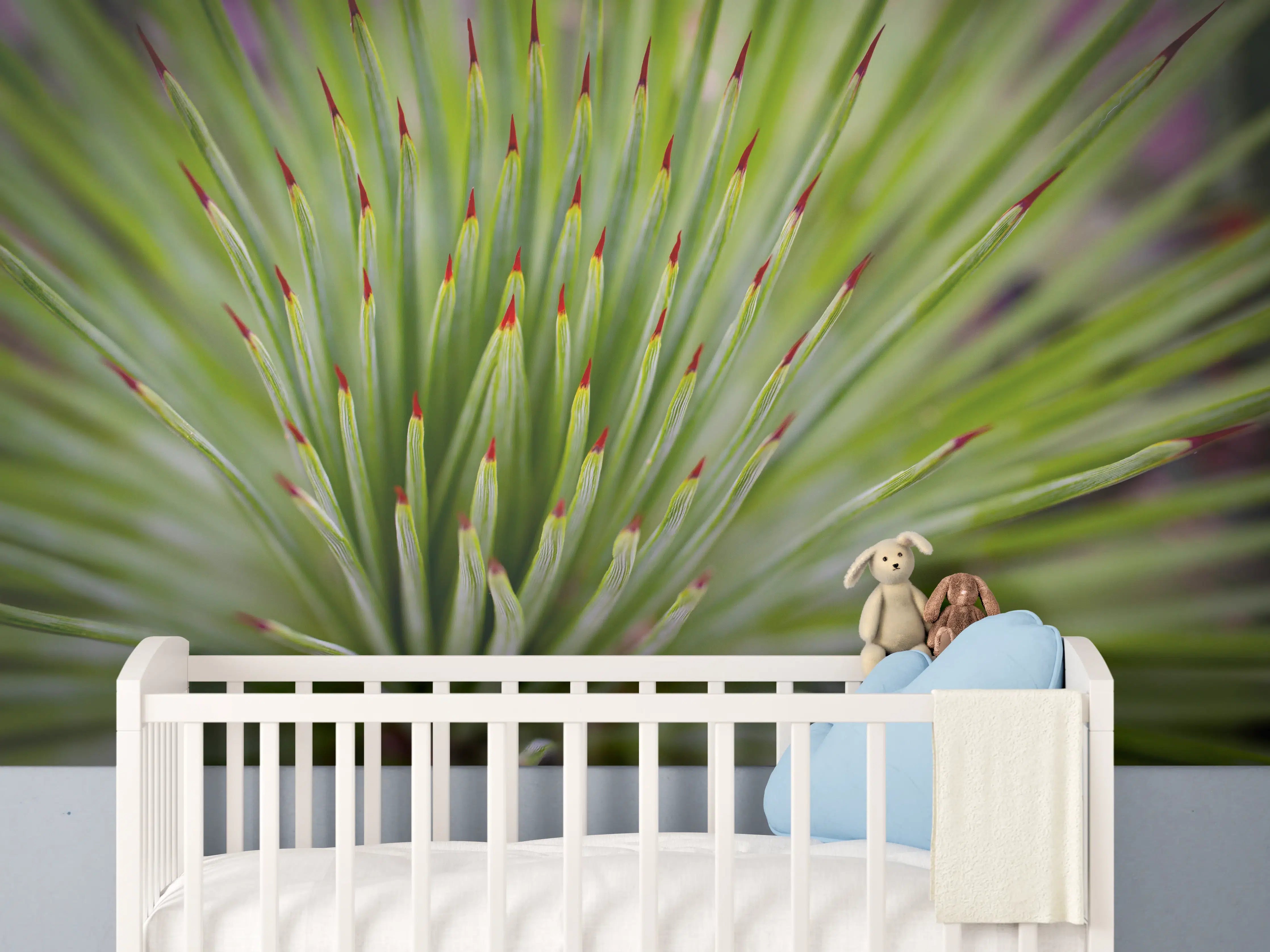 Babyzimmer Wandgestaltung - Agave striata im Detail