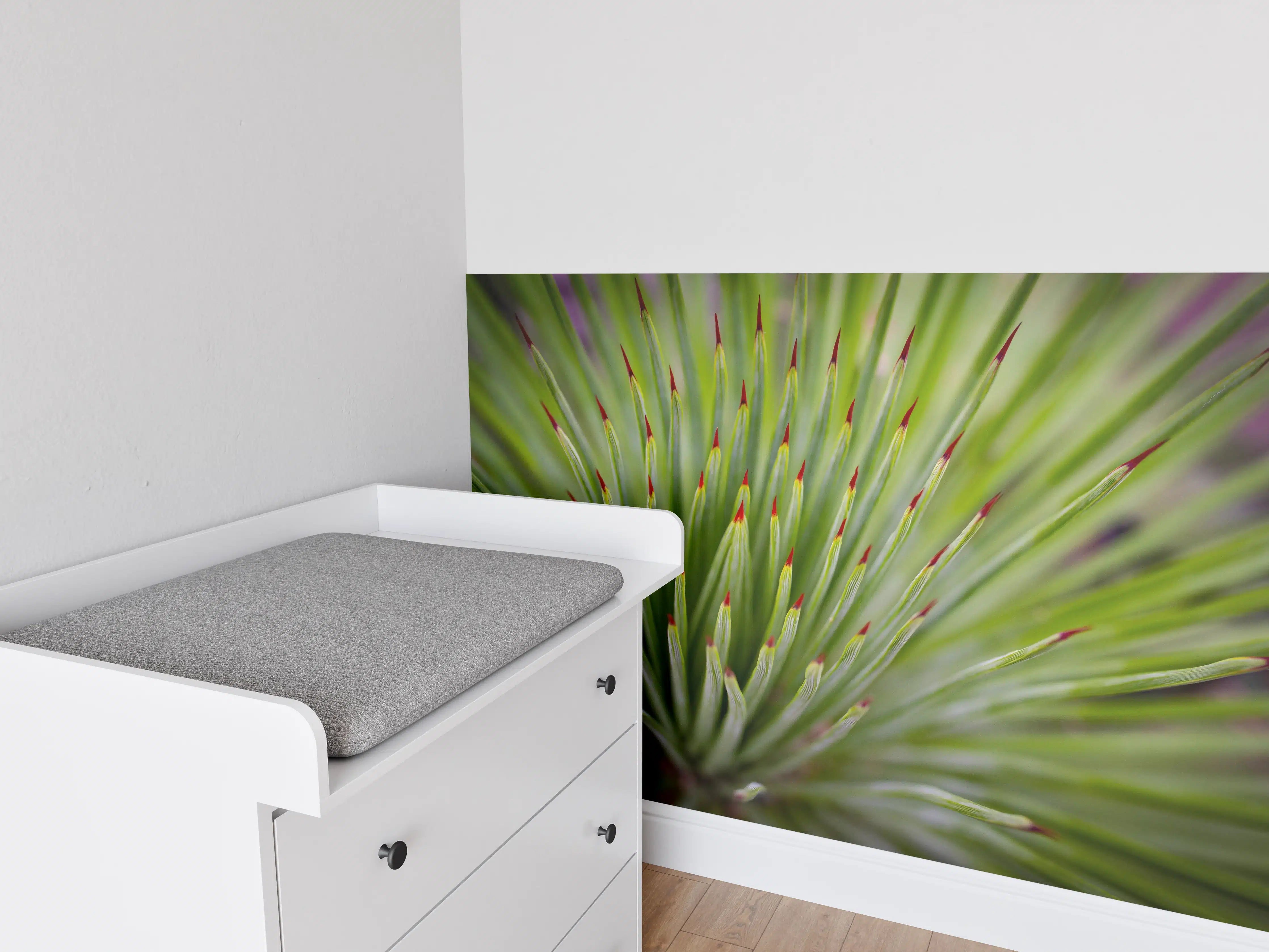 Babyzimmer Wandgestaltung - Agave striata im Detail