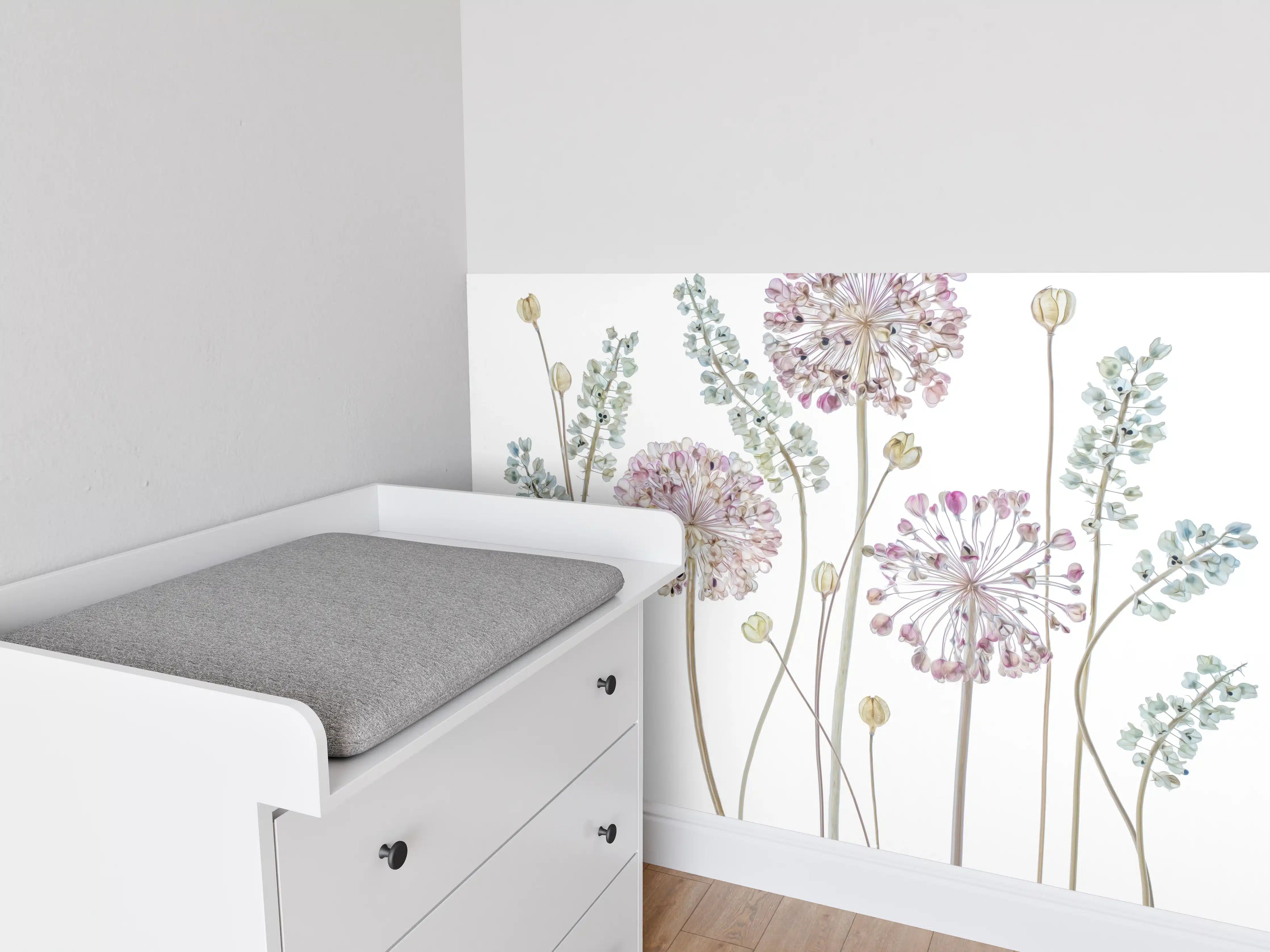Babyzimmer Wandgestaltung - Allium Pflanzen - Floral