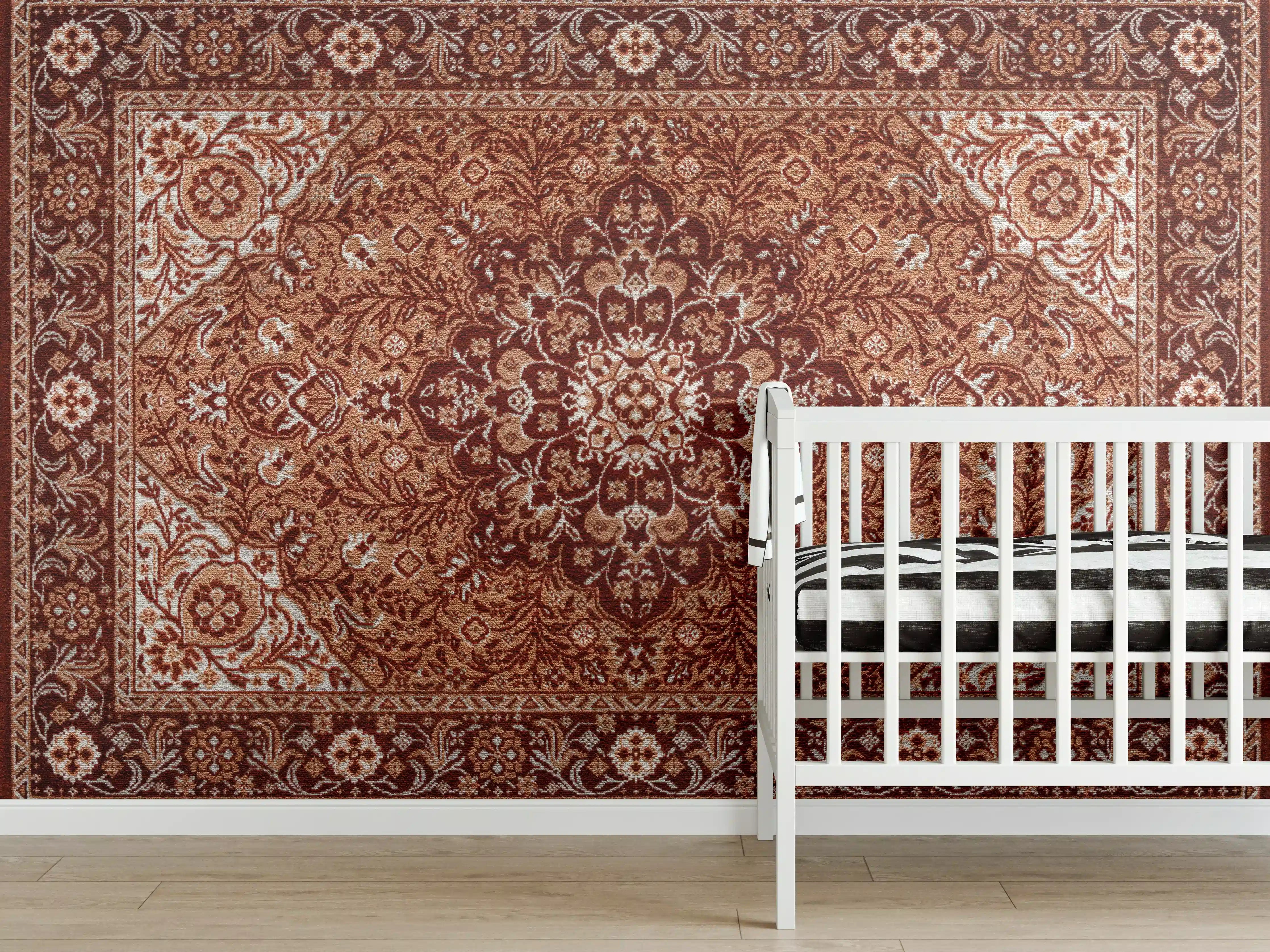 Babyzimmer Wandgestaltung - Altbrauner Perserteppich Textur
