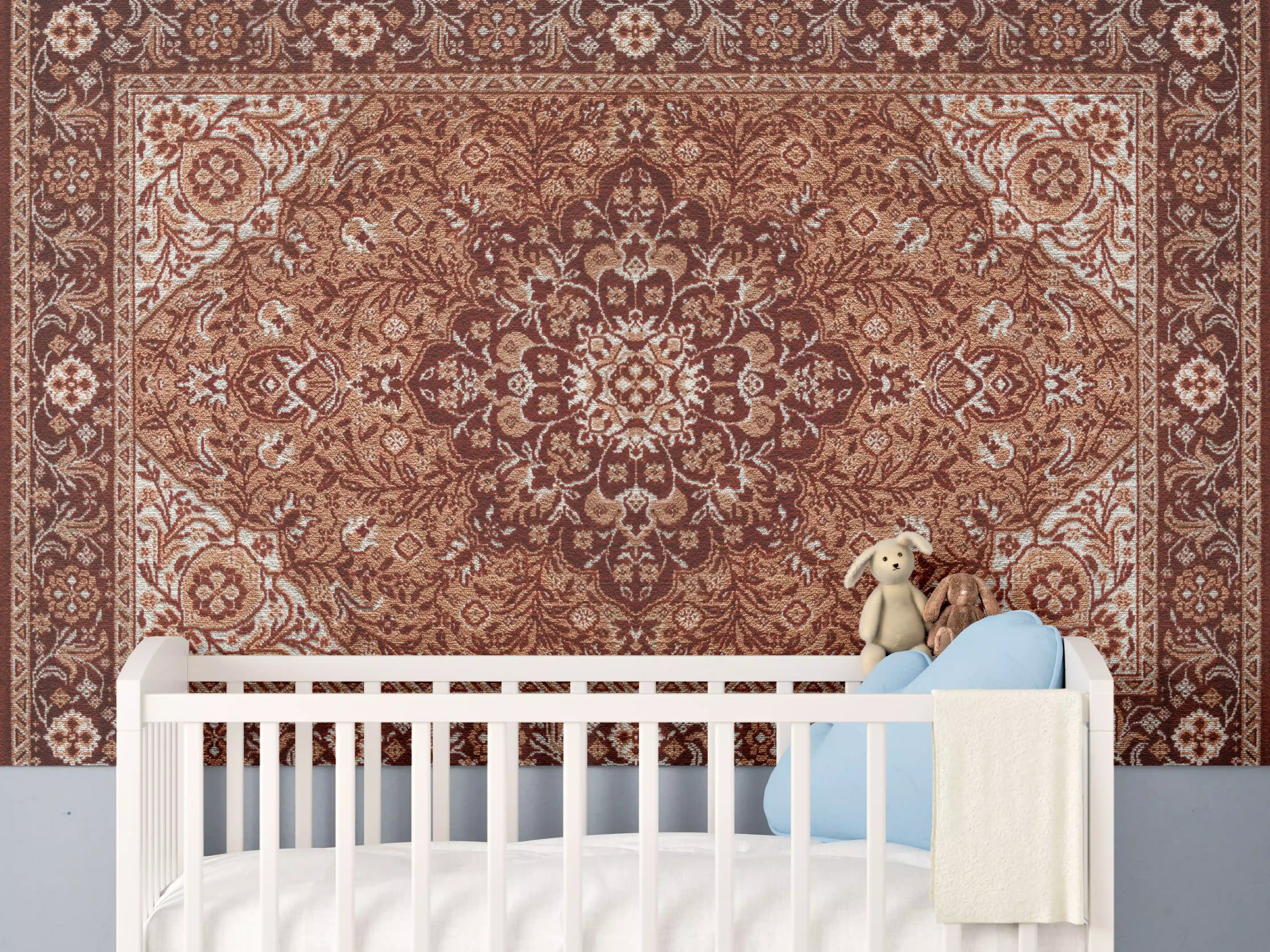 Babyzimmer Wandgestaltung - Altbrauner Perserteppich Textur