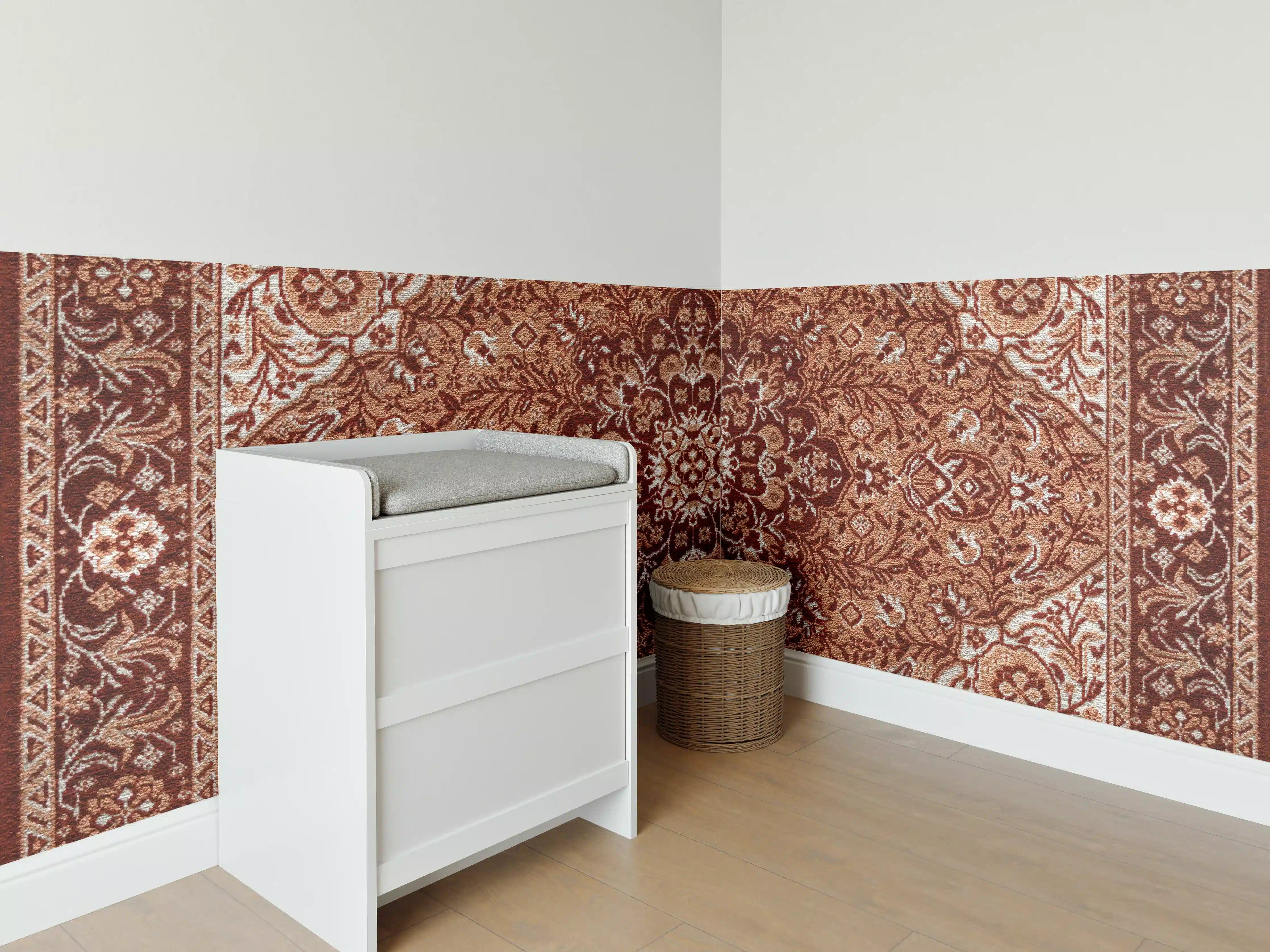 Babyzimmer Wandgestaltung - Altbrauner Perserteppich Textur