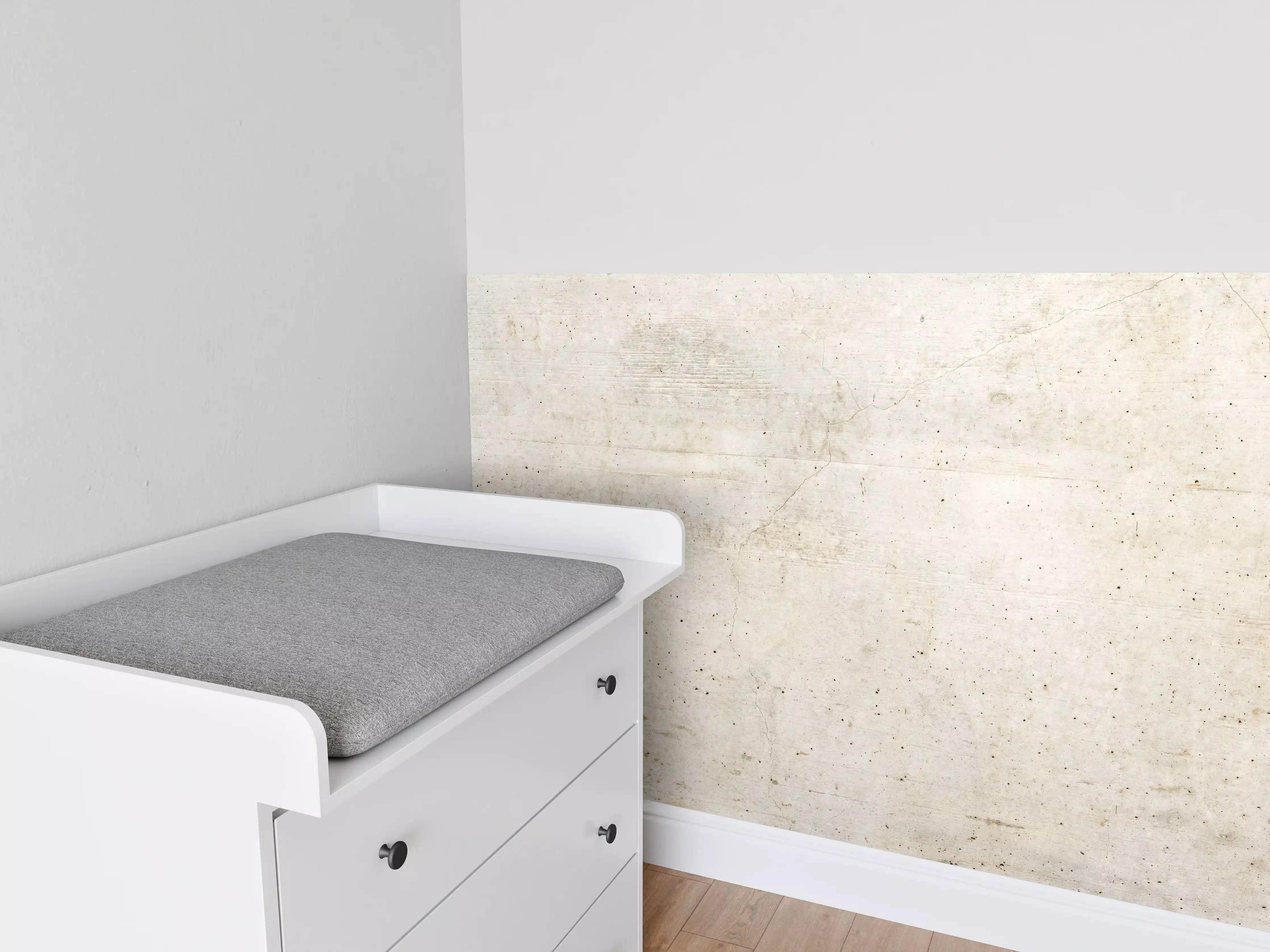 Babyzimmer Wandgestaltung - Alte Betonwandtextur mit Holzmaserung