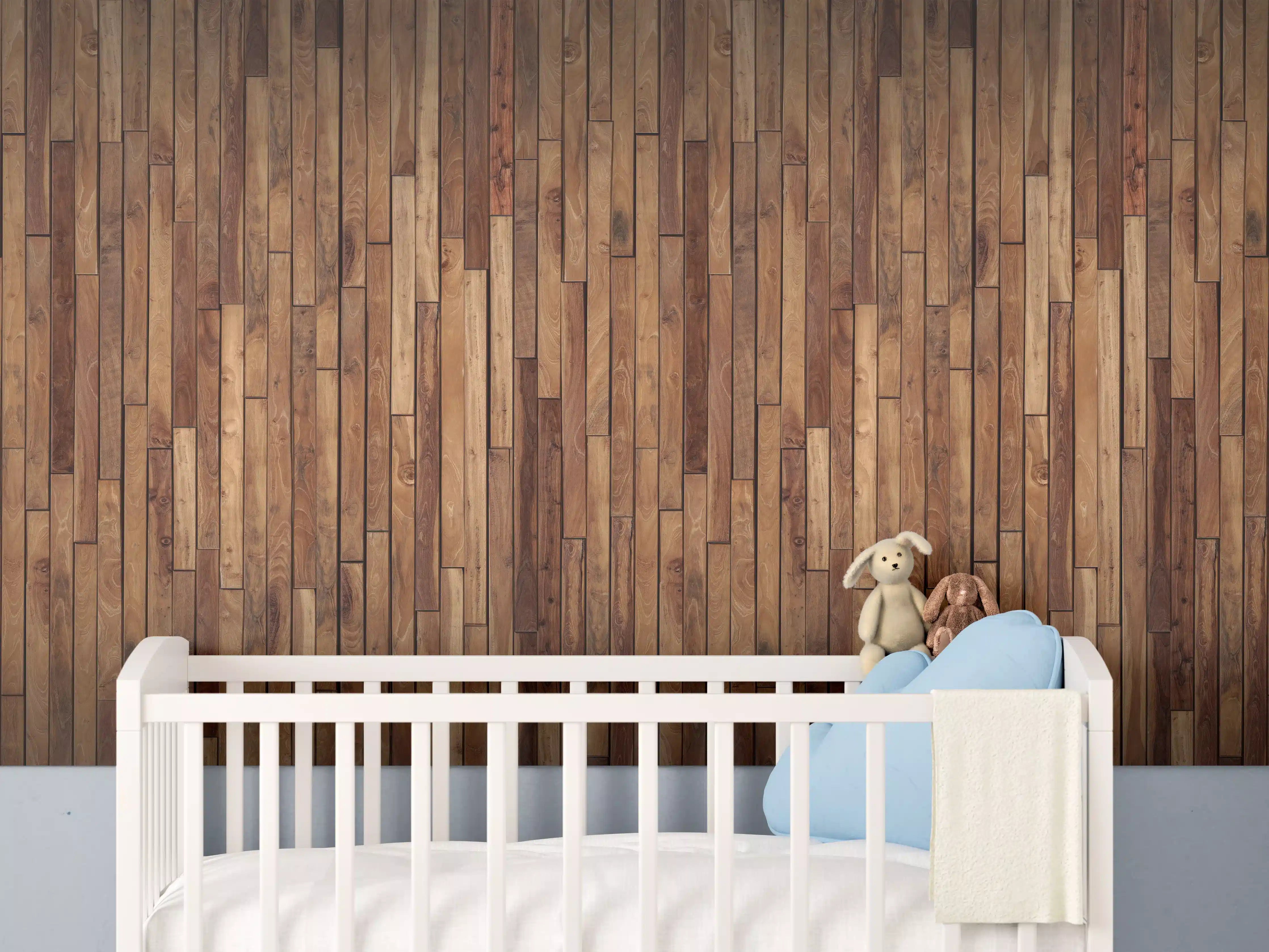 Babyzimmer Wandgestaltung - Alte Kiefernholz Planken