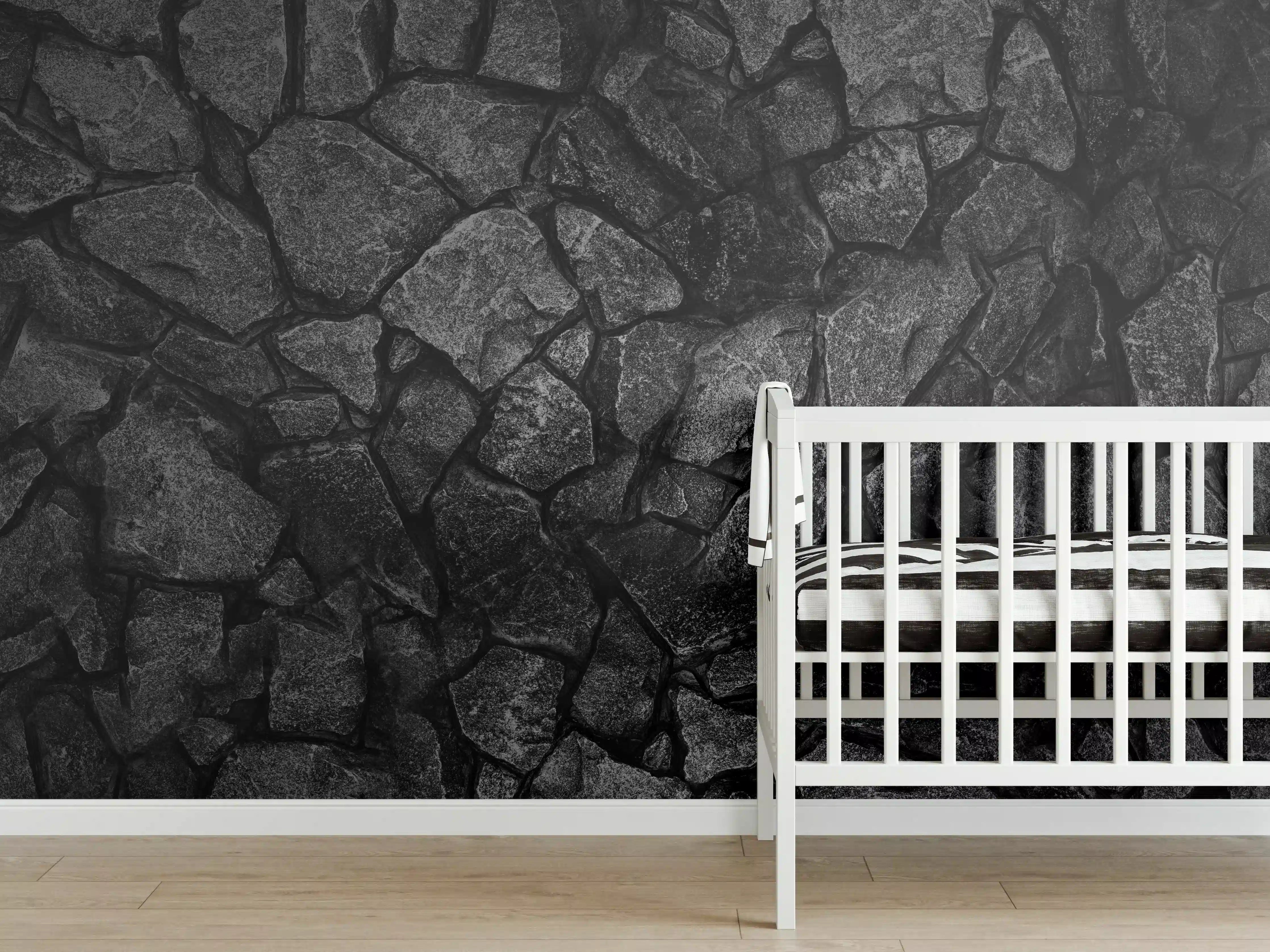 Babyzimmer Wandgestaltung - Alte Steinmauer - Hintergrund