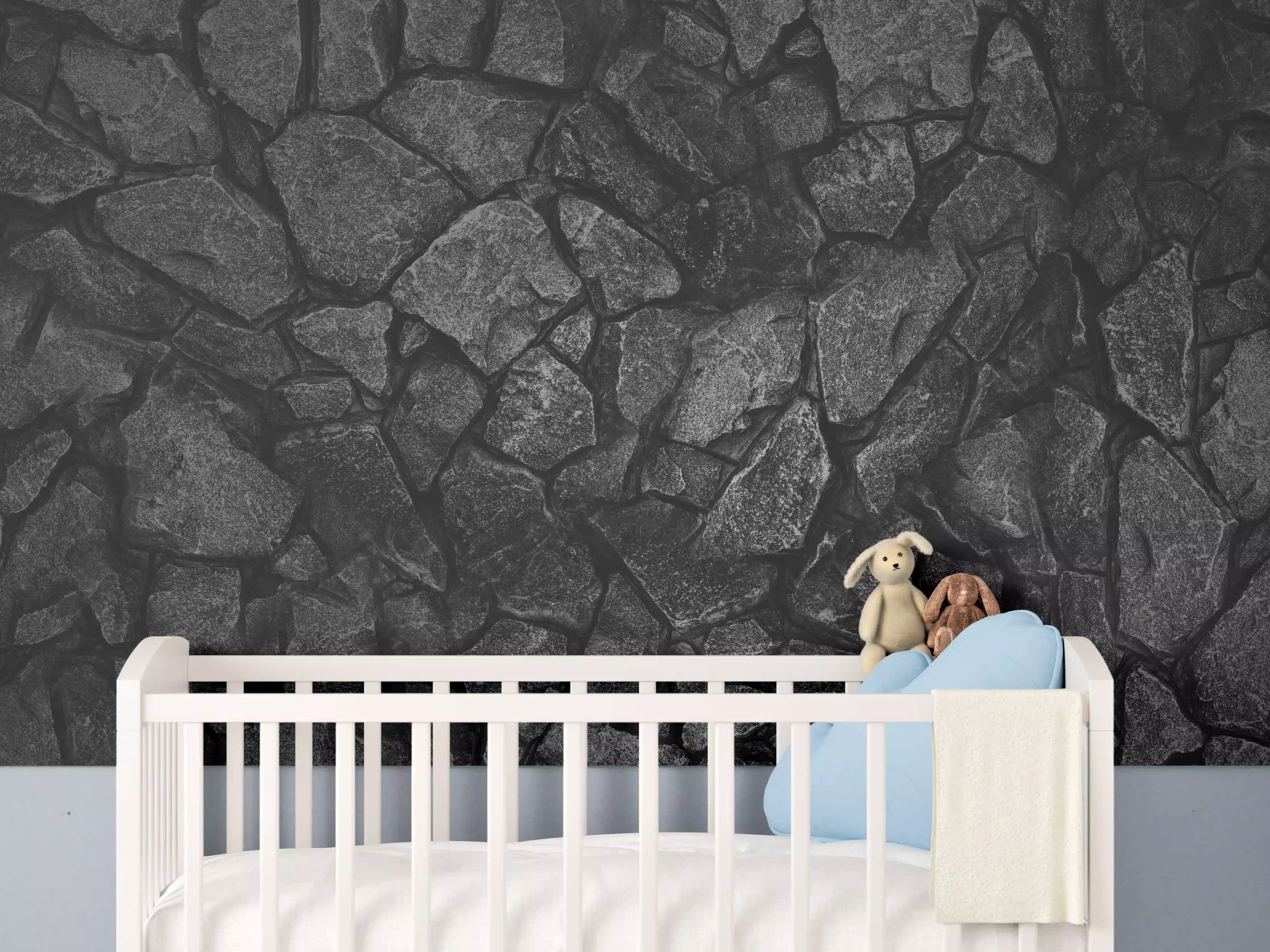 Babyzimmer Wandgestaltung - Alte Steinmauer - Hintergrund